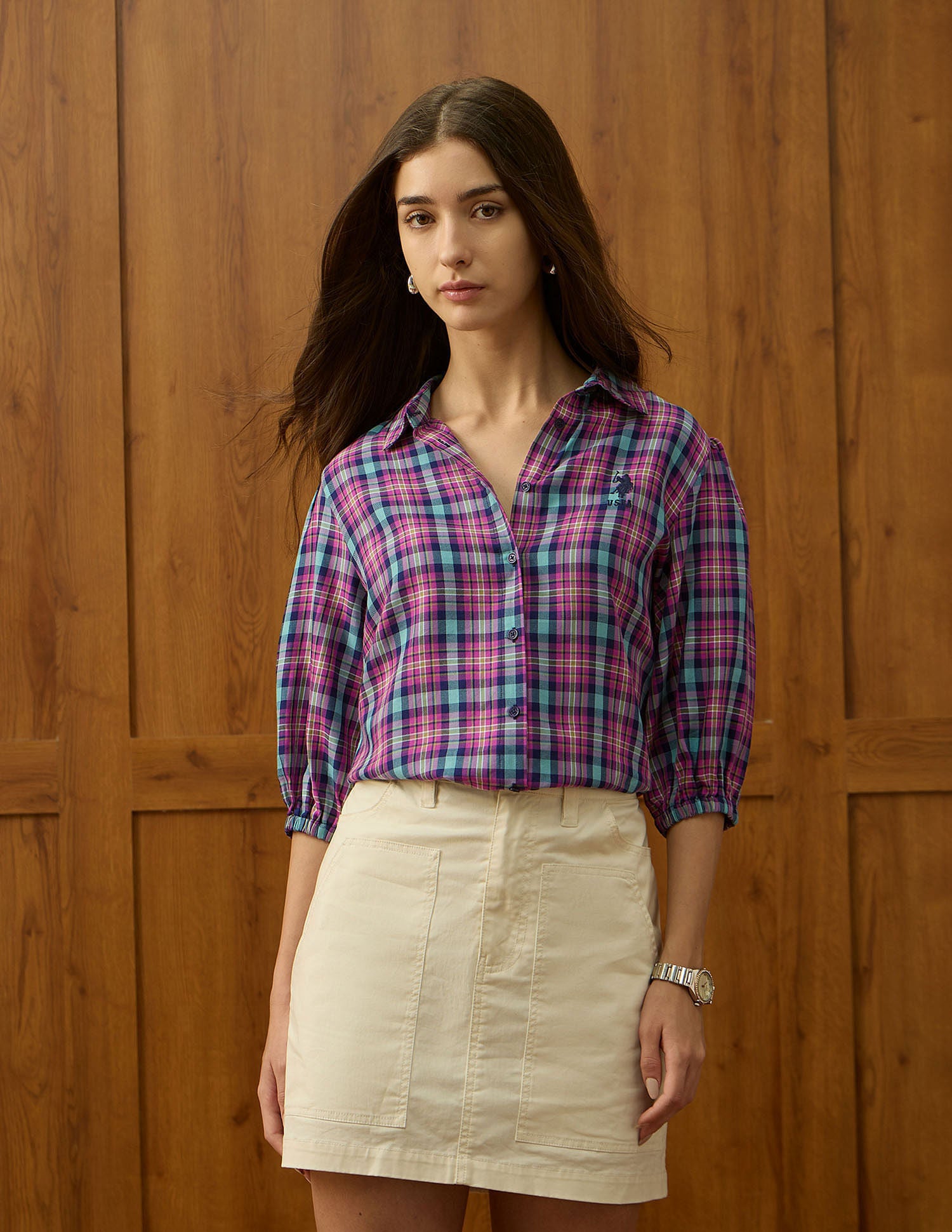 Regular Fit Gingham Checked Shirt Multi-colour - U.S. POLO ASSN. | Large