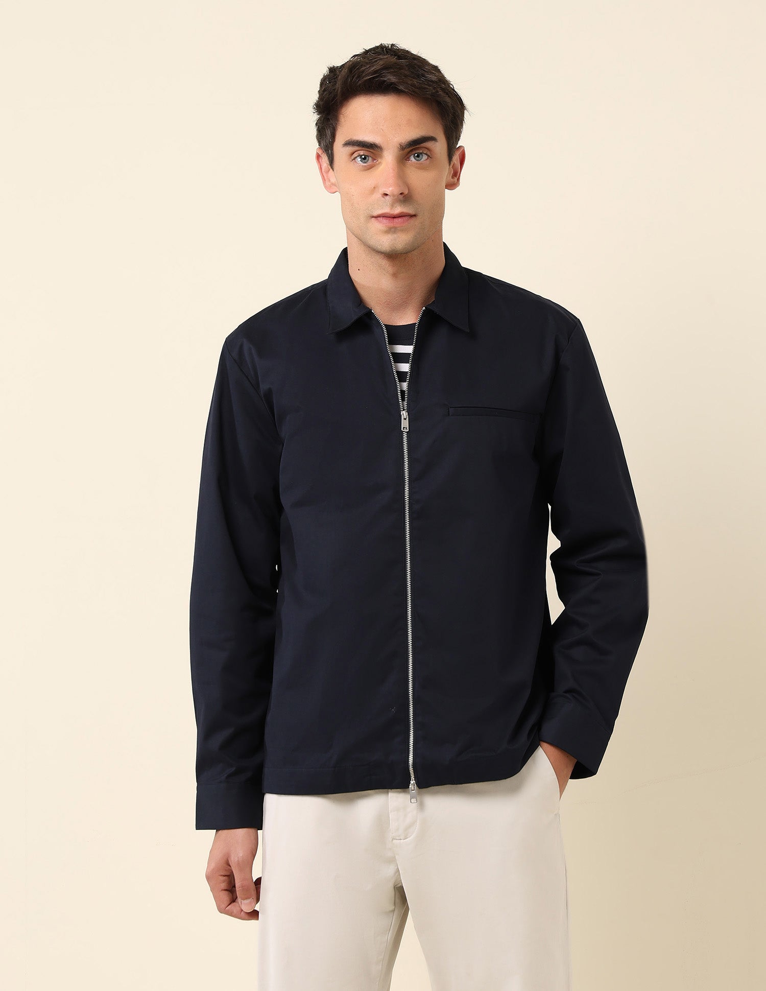 Spread Collar Regular Fit Shacket Navy - U.S. Polo Assn. India | Large
