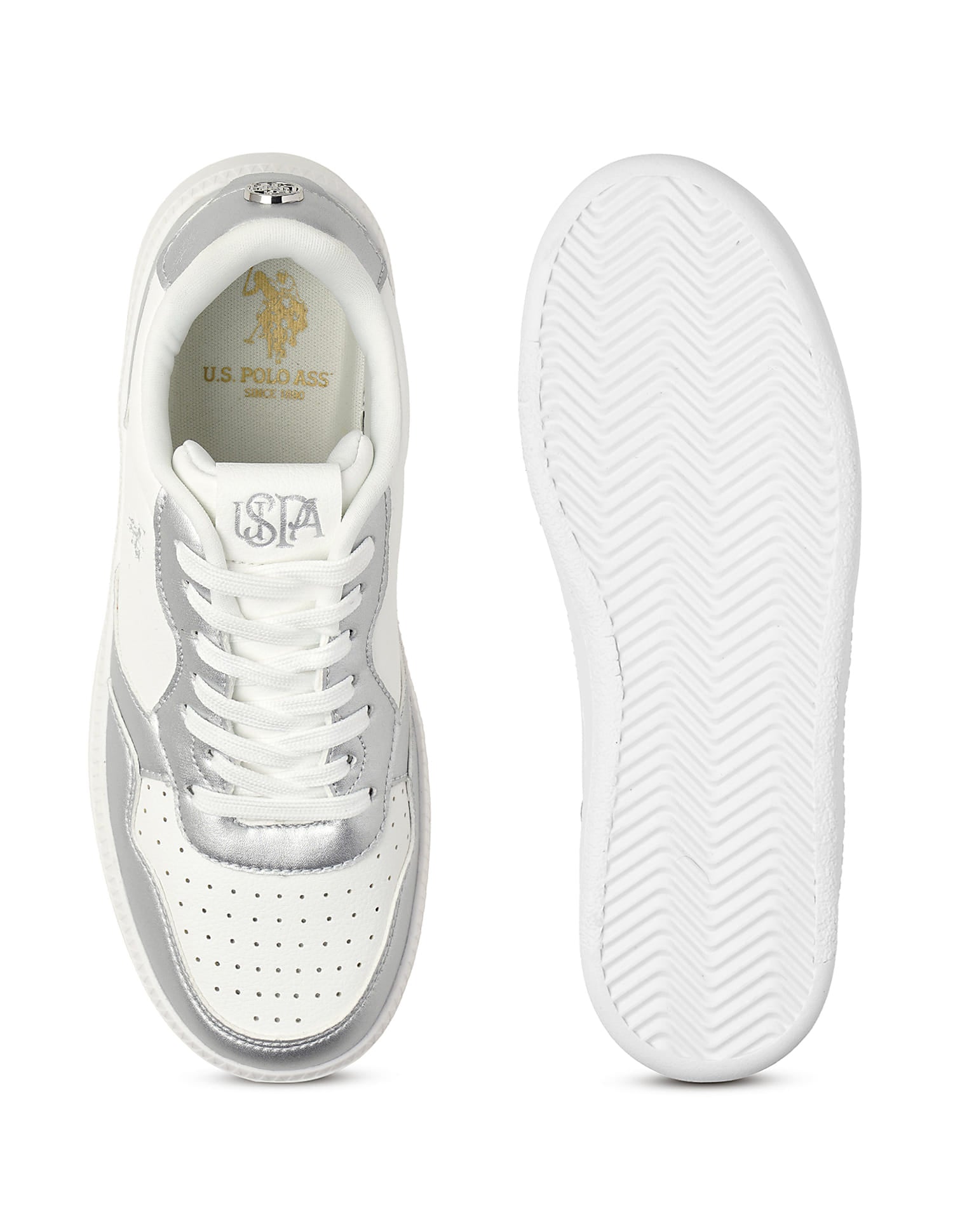 Leontina White Chunky Sneaker Shoes White - U.S. Polo Assn. India | Large