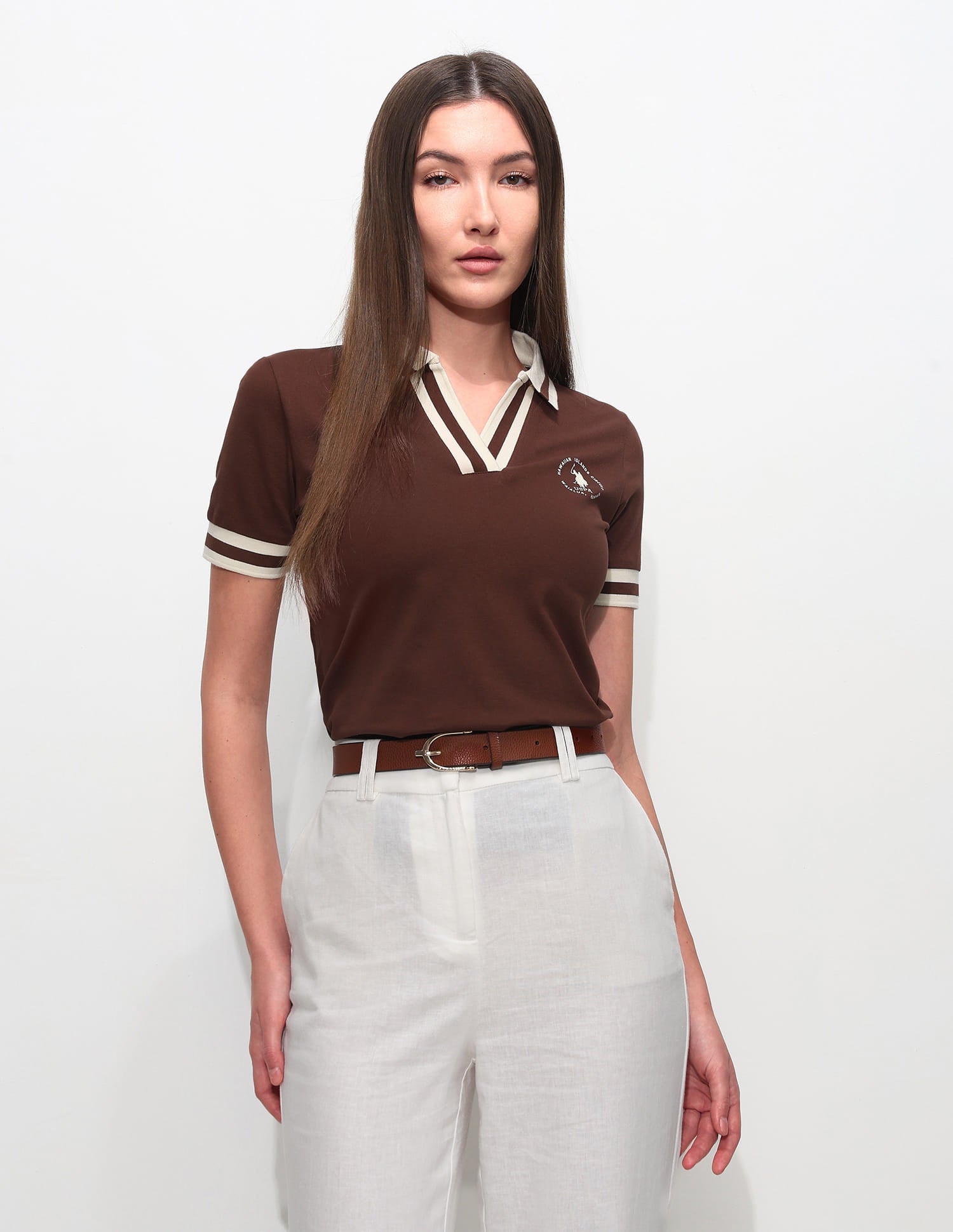 Regular Fit Solid Polo Shirt Light Brown - U.S. Polo Assn. India | Large