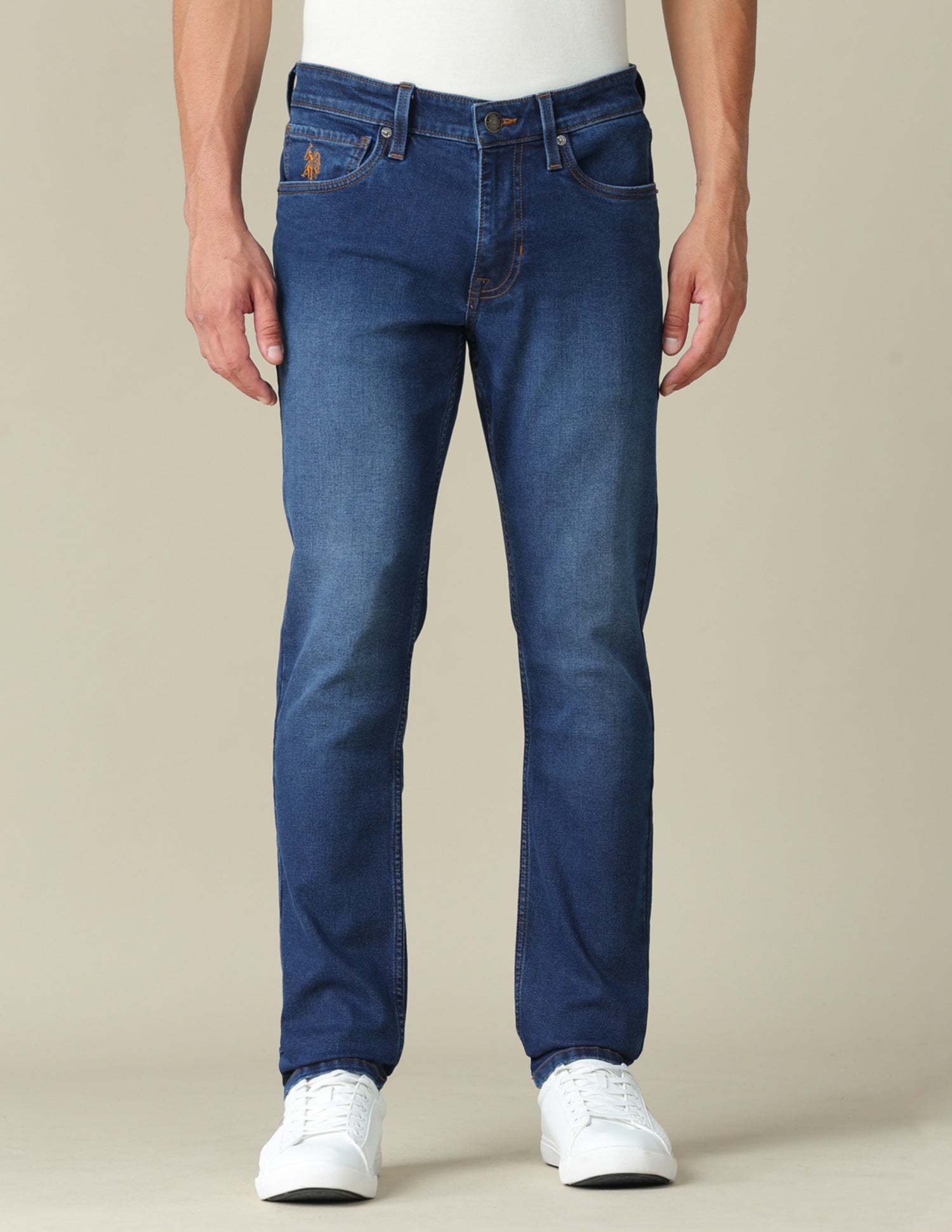 Brandon Slim Tapered Fit Blue Jeans Indigo - U.S. POLO ASSN. | Large