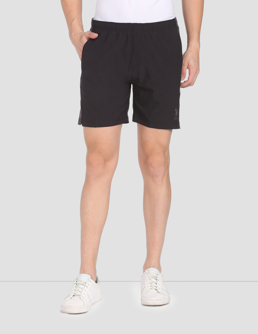 Mid Rise Elasticized Waist I716 Shorts - Pack Of 1 Black - U.S. POLO ASSN. | Large