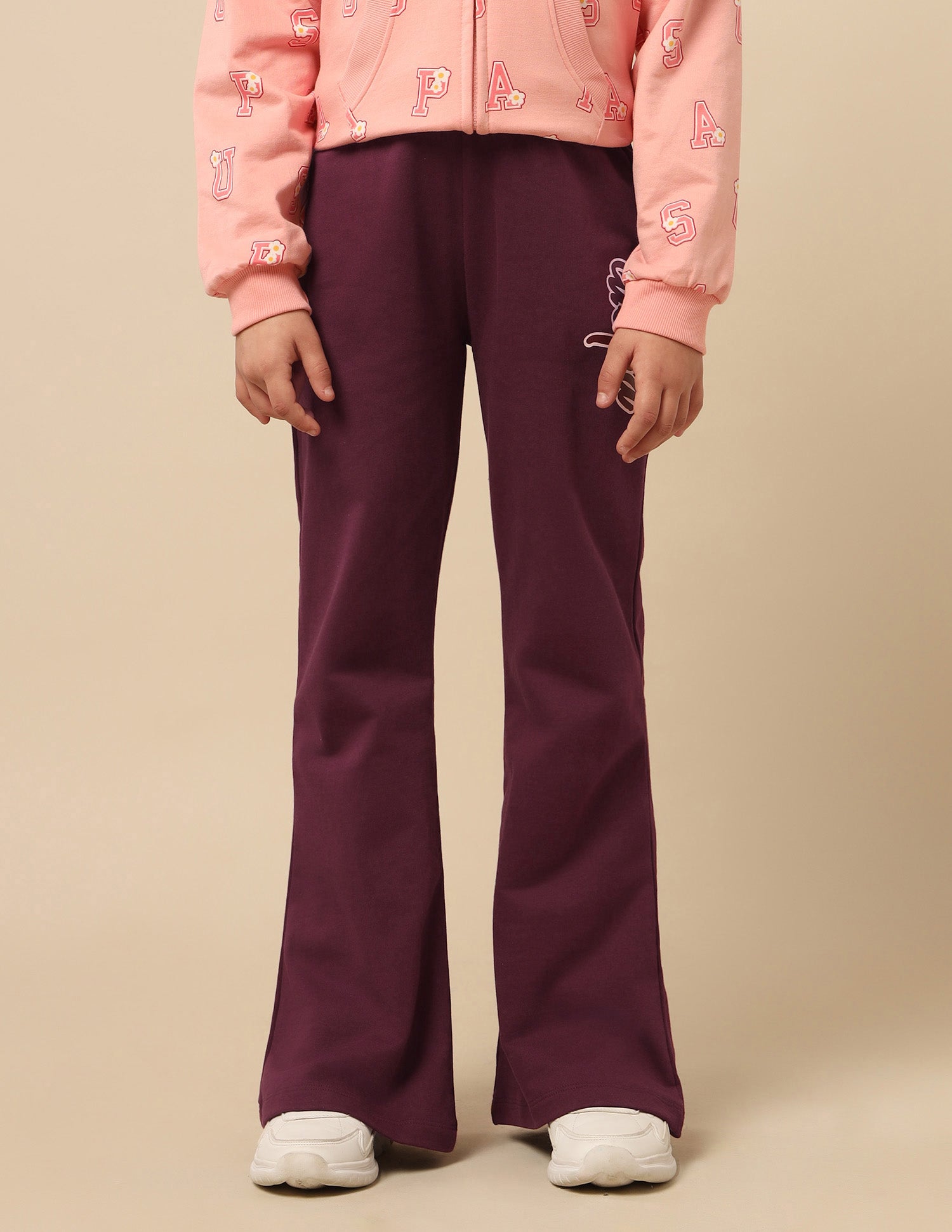 Girls Solid Bootcut Track Pants Burgundy - U.S. POLO ASSN. | Large