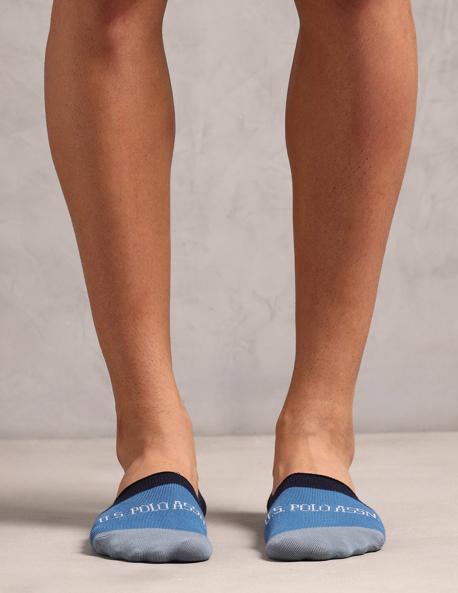 Contrast Patterned Knit ES014 Socks - Pack Of 3 Almond Milk, Jasper, Navy - U.S. POLO ASSN. | Large