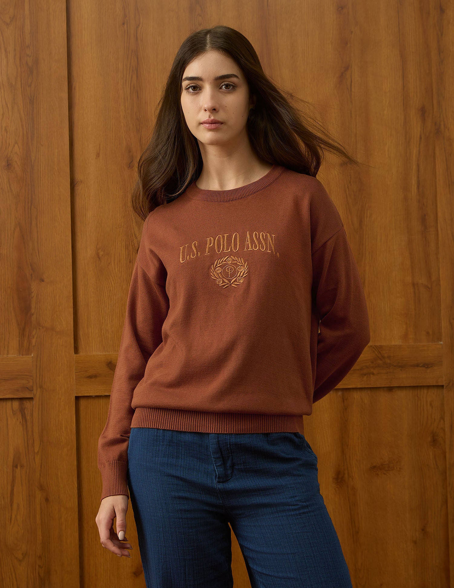 Relaxed Fit Drop Shoulder Sweatshirt Mustard - U.S. POLO ASSN. | Large