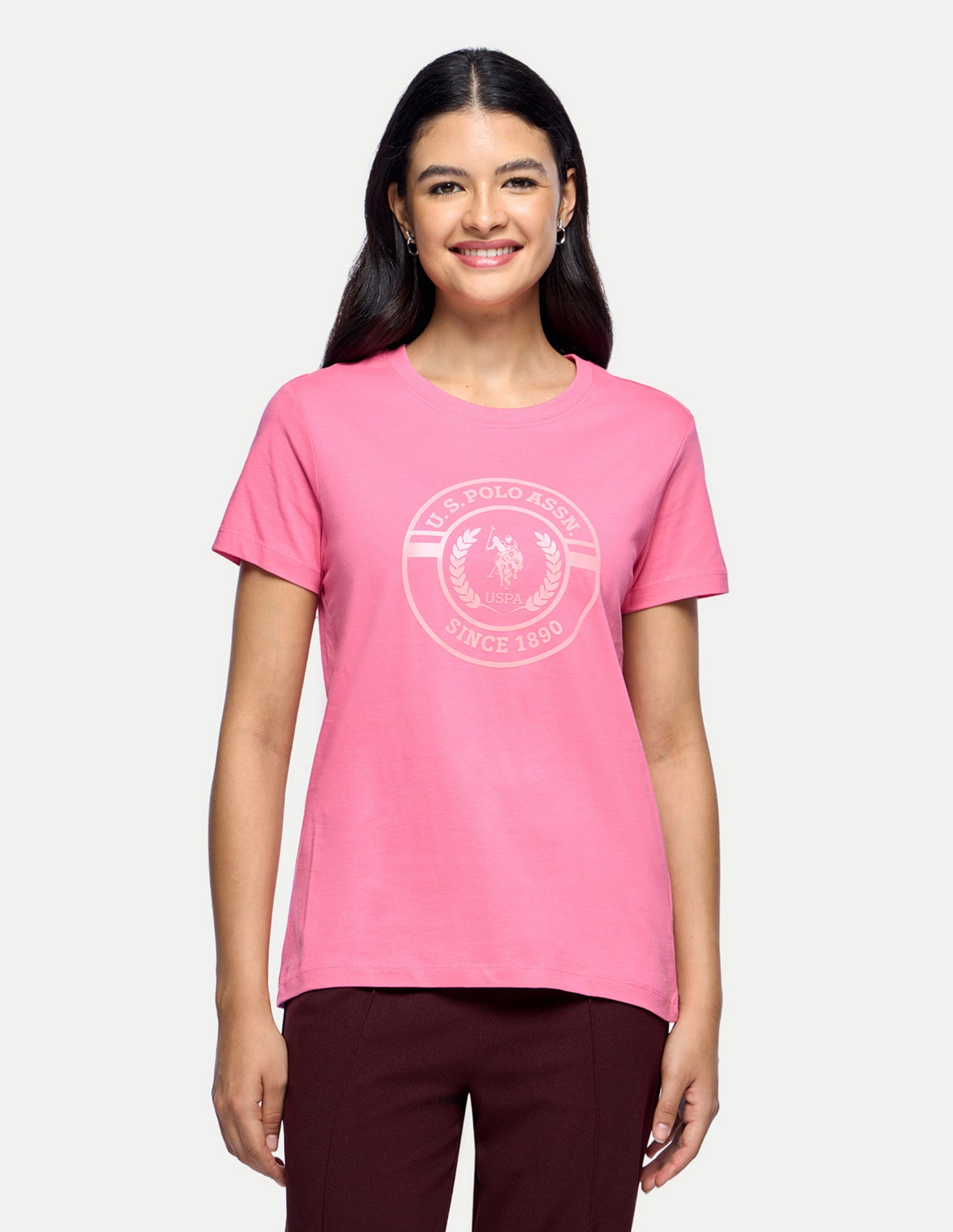 Pure Cotton Gel Print T-Shirt Coral - U.S. Polo Assn. India | Large