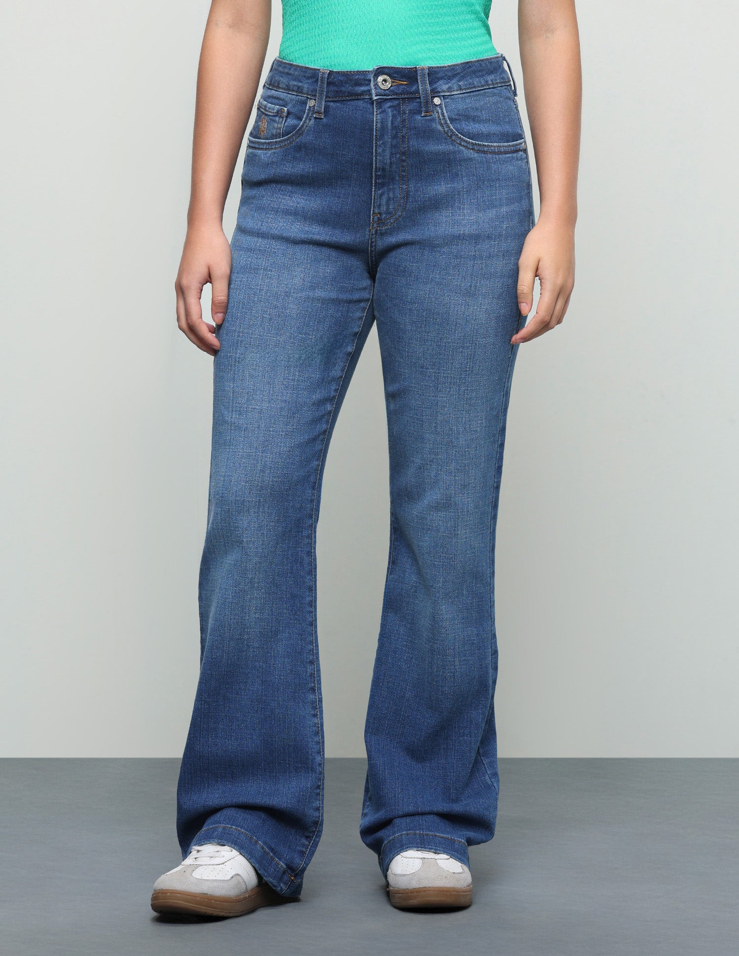 Whiskered Bootcut Fit Jeans Blue - U.S. Polo Assn. India | Large