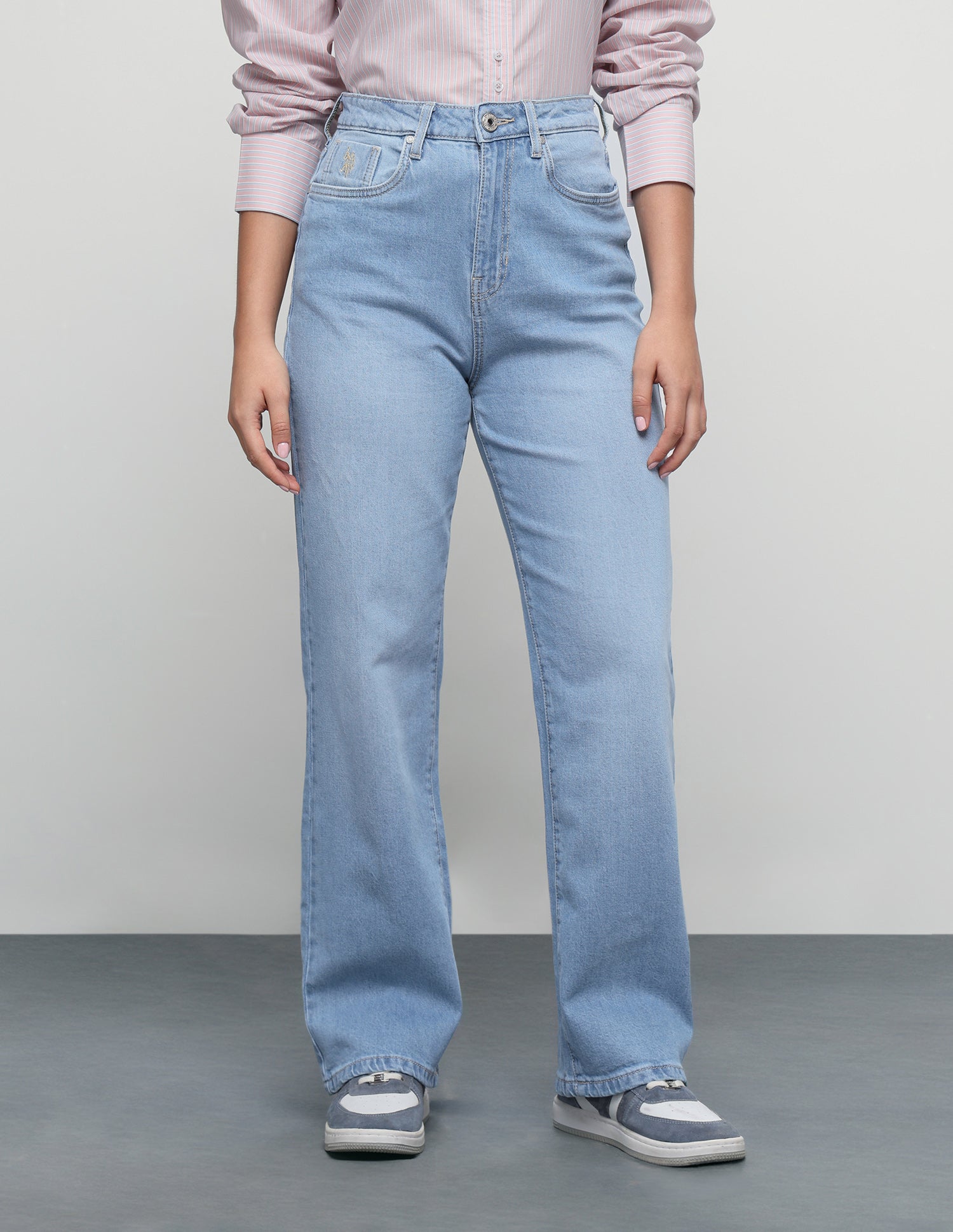 Straight Fit Light Washed Jeans Light Blue - U.S. Polo Assn. India | Large