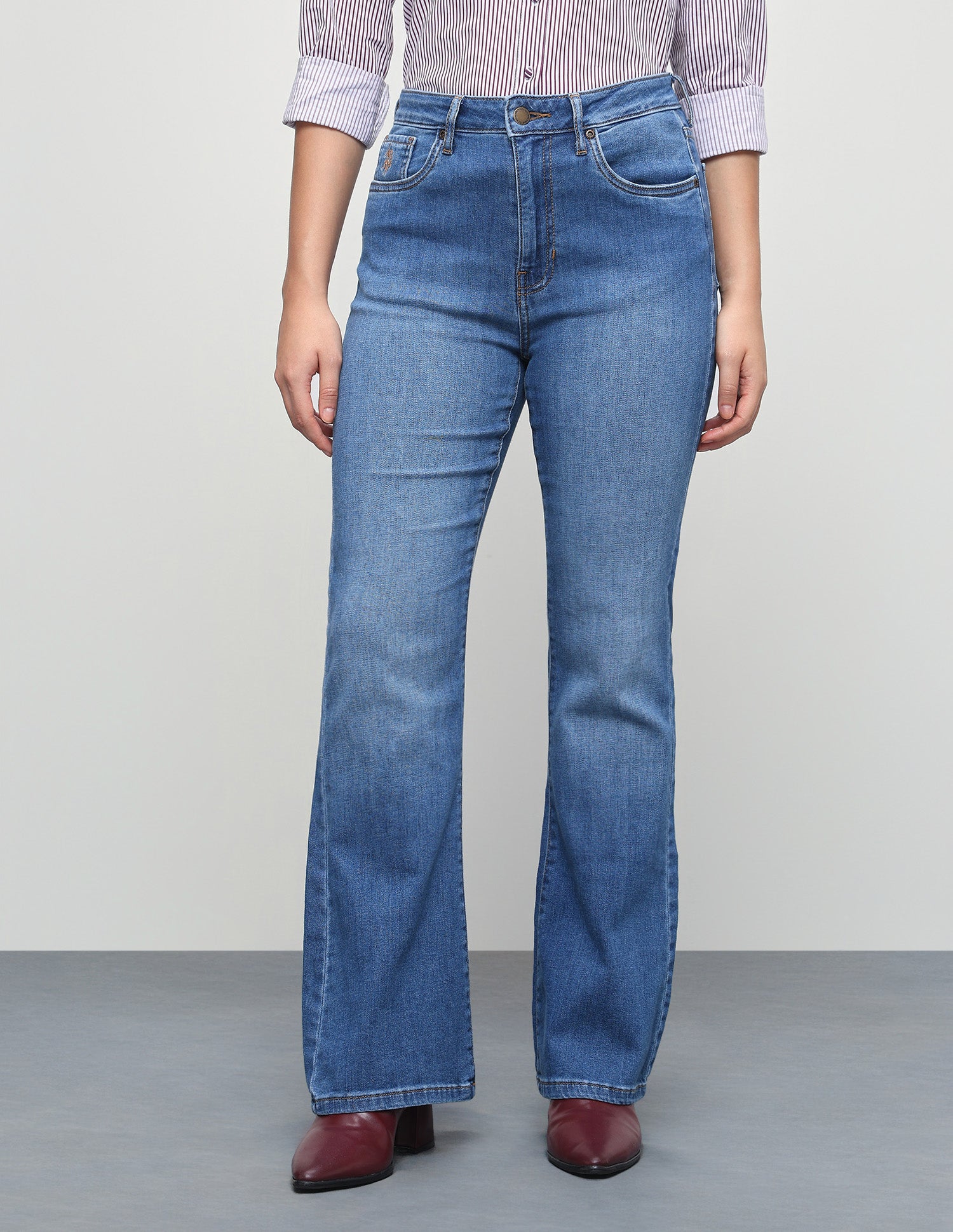 High Rise Bootcut Fit Jeans Blue - U.S. Polo Assn. India | Large