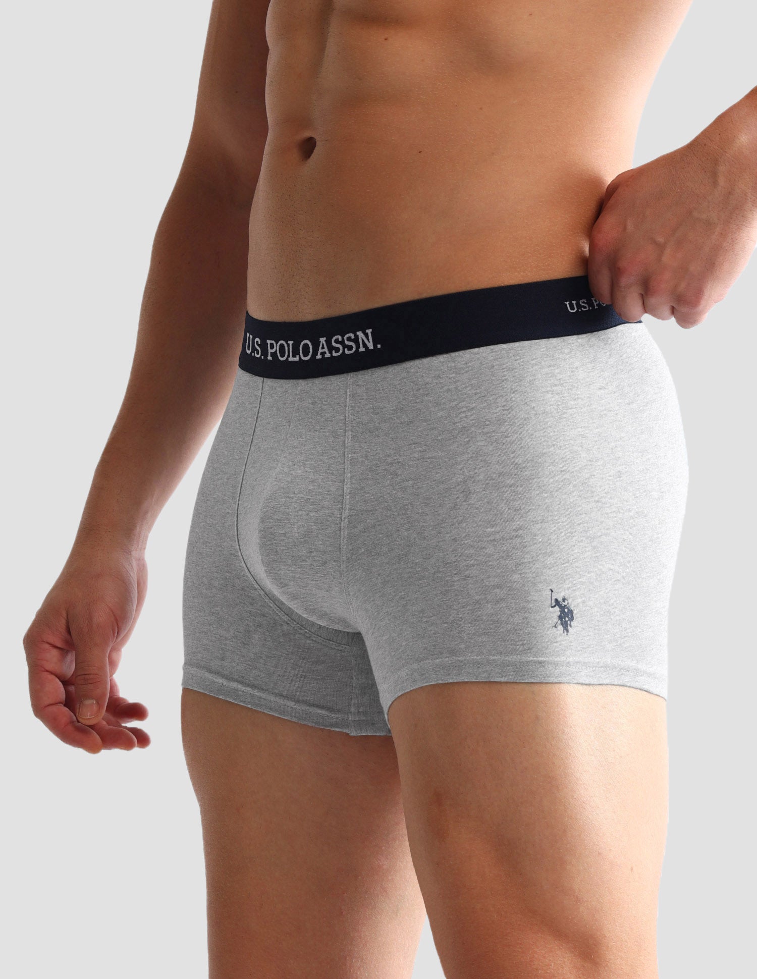 Anti Microbial Solid OET13 Trunks - Pack Of 3 Black, Navy and Grey Melange - U.S. POLO ASSN. | Large