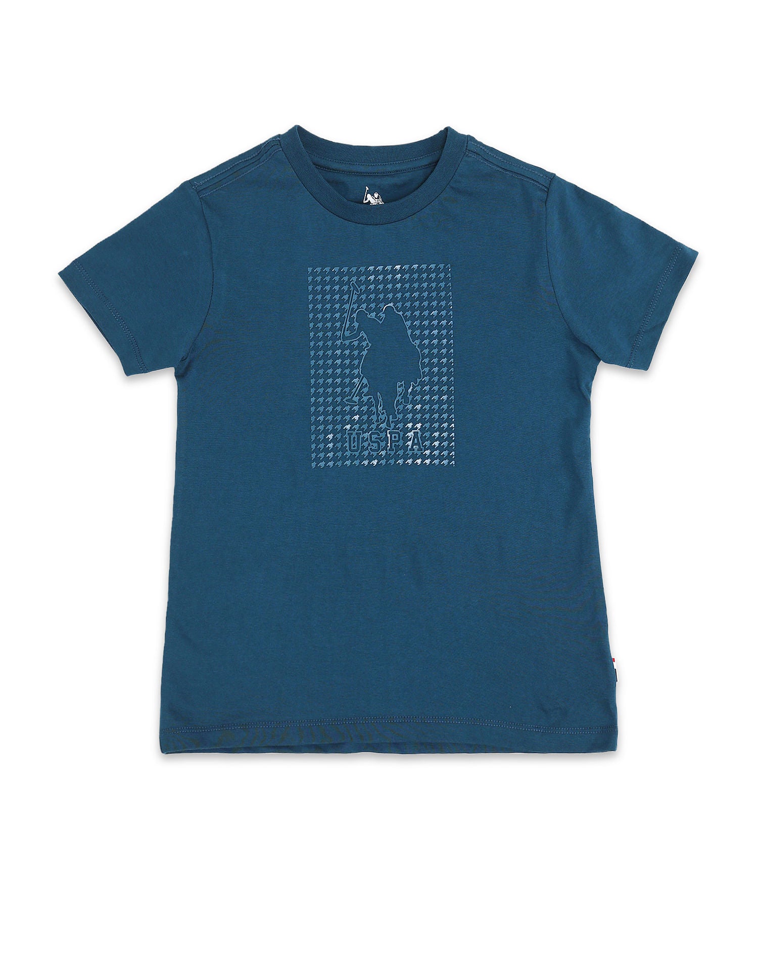 Boys Pure Cotton Regular T-shirt Blue - U.S. Polo Assn. India | Large