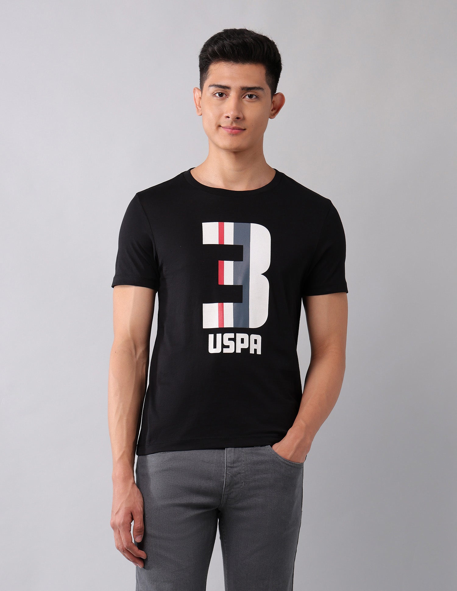 Brand Printed Muscle Fit T-Shirt Black - U.S. POLO ASSN. | Large