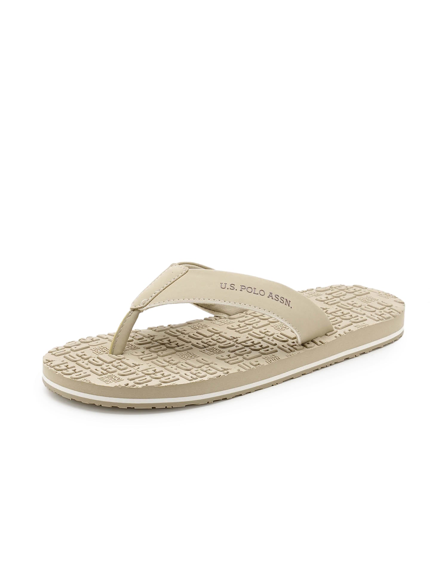 Rodri 2.0 Brand Embossed Flip Flops Beige - U.S. Polo Assn. India | Large