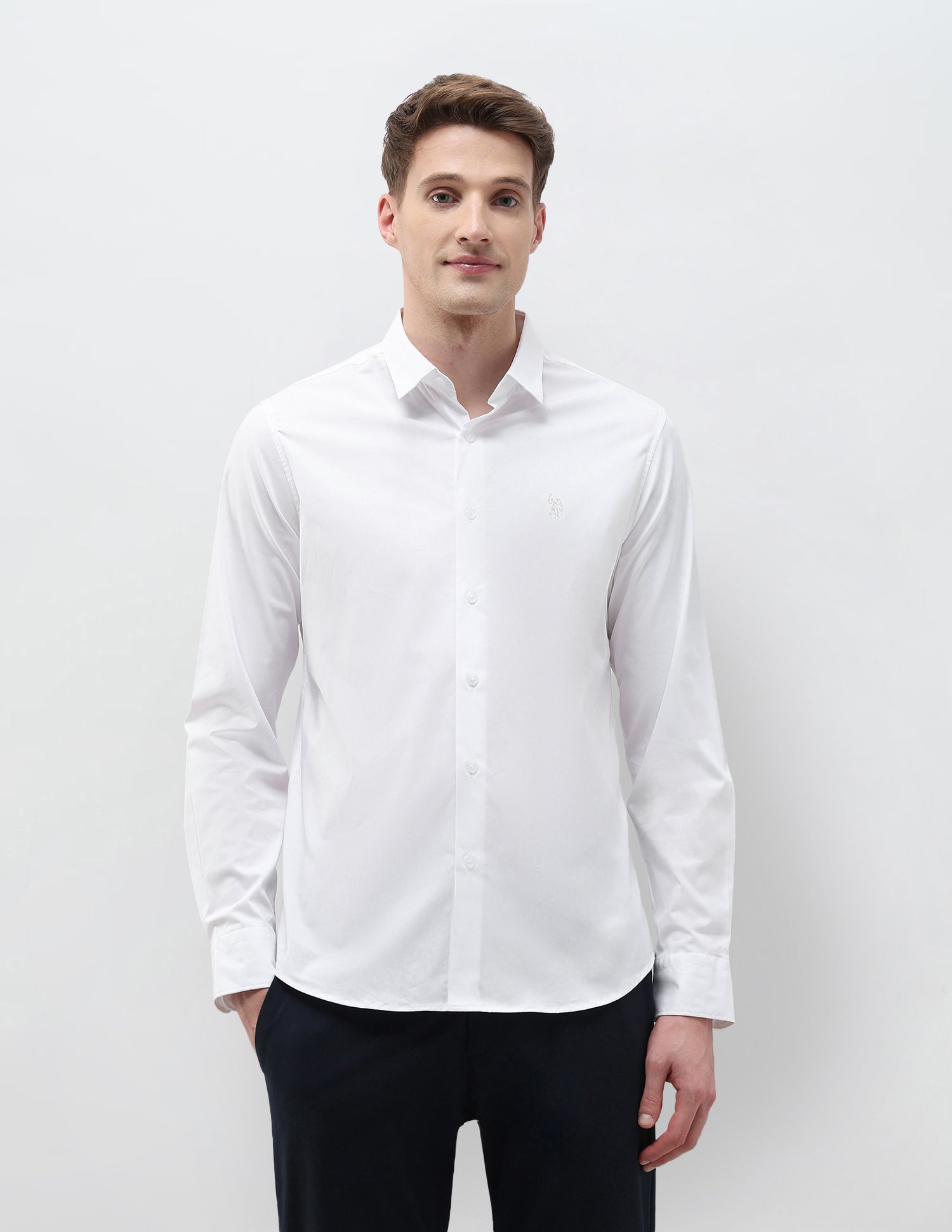 Solid Tailored Fit Shirt White - U.S. Polo Assn. India | Large