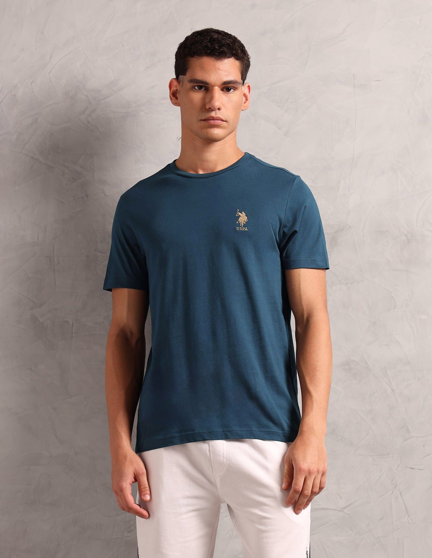 Pure Cotton Comfort Fit I633 Lounge T-Shirt - Pack Of 1 Teal - U.S. POLO ASSN. | Large