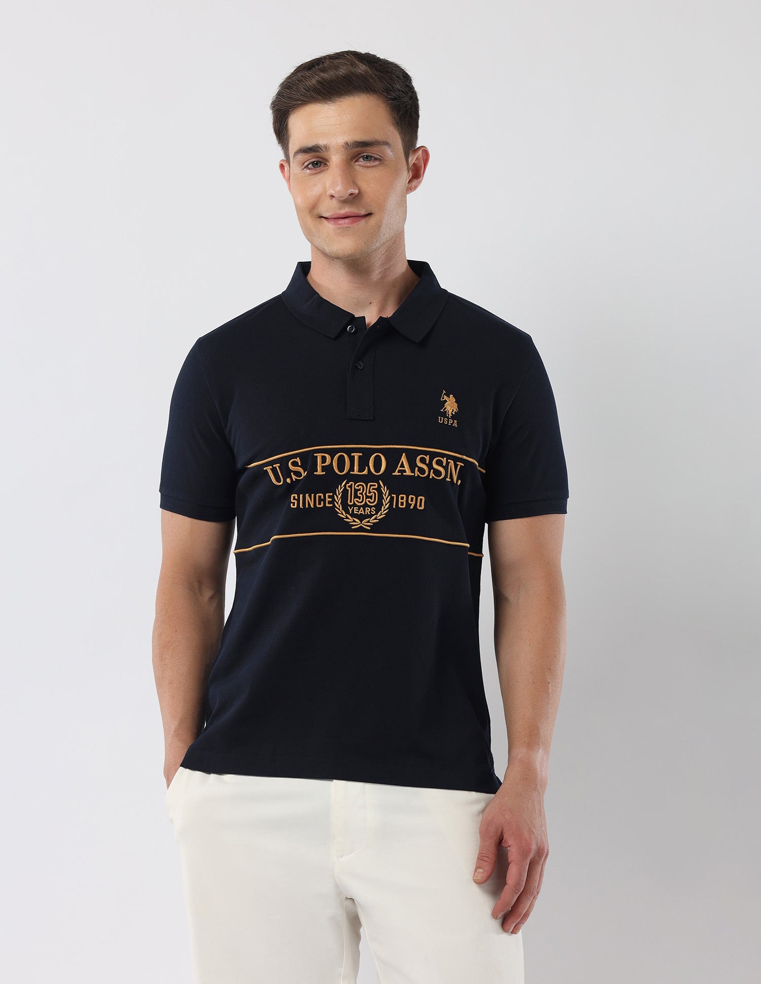 Brand Embroidered135 Anniversary Polo Shirt Navy - U.S. POLO ASSN. | Large