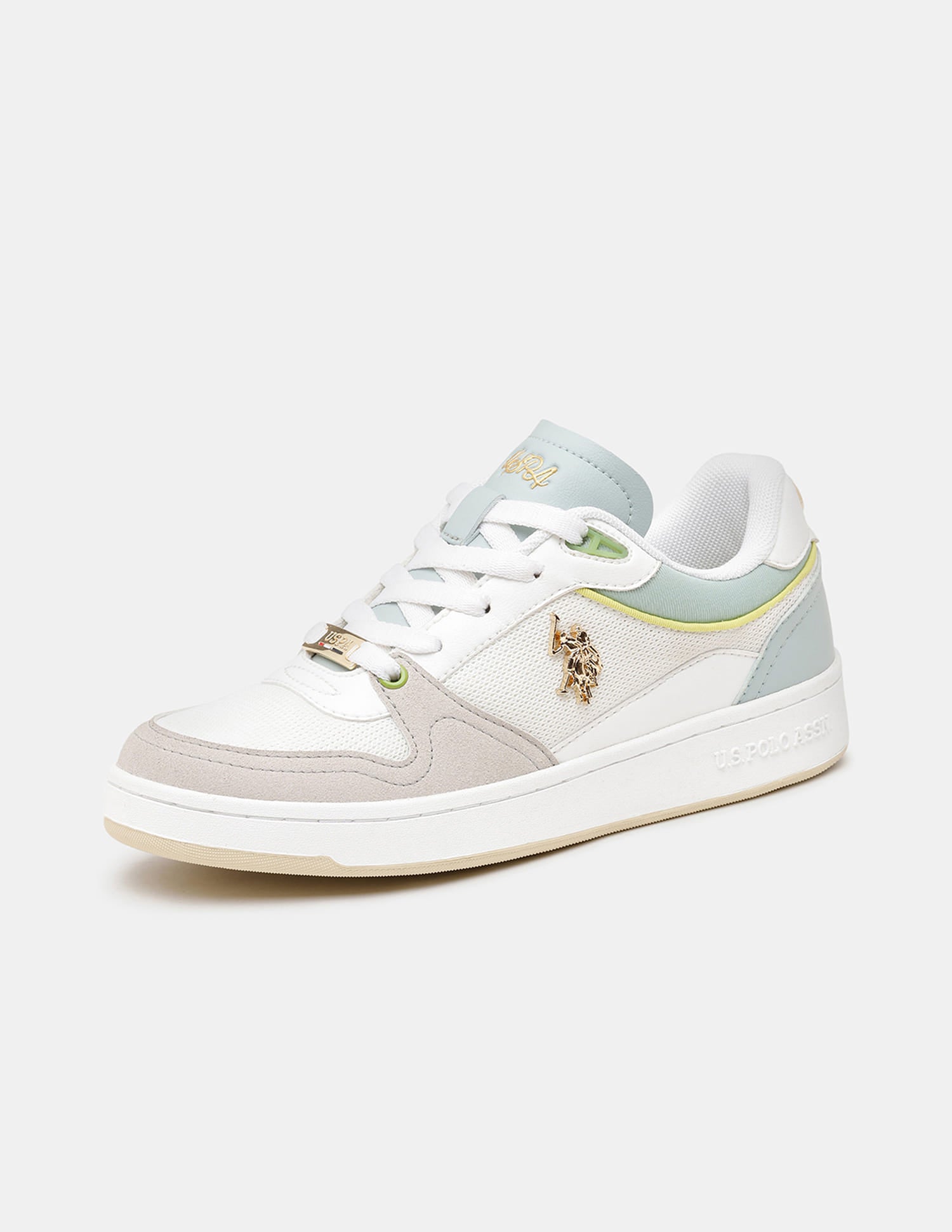 Women Della Round Toe Lace Ups Sneakers Off White - U.S. Polo Assn. India | Large