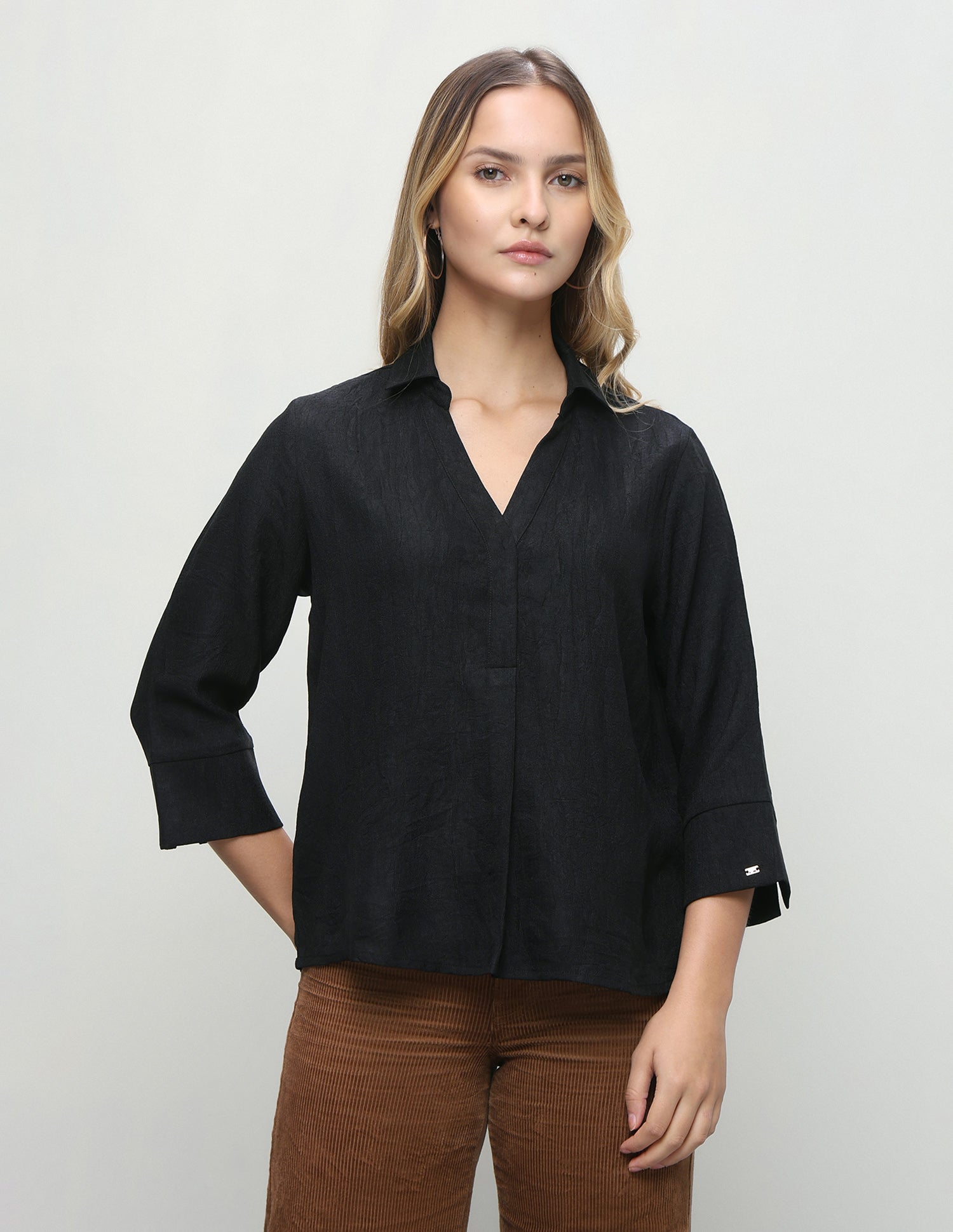 Solid Regular Fit Top Black - U.S. Polo Assn. India | Large