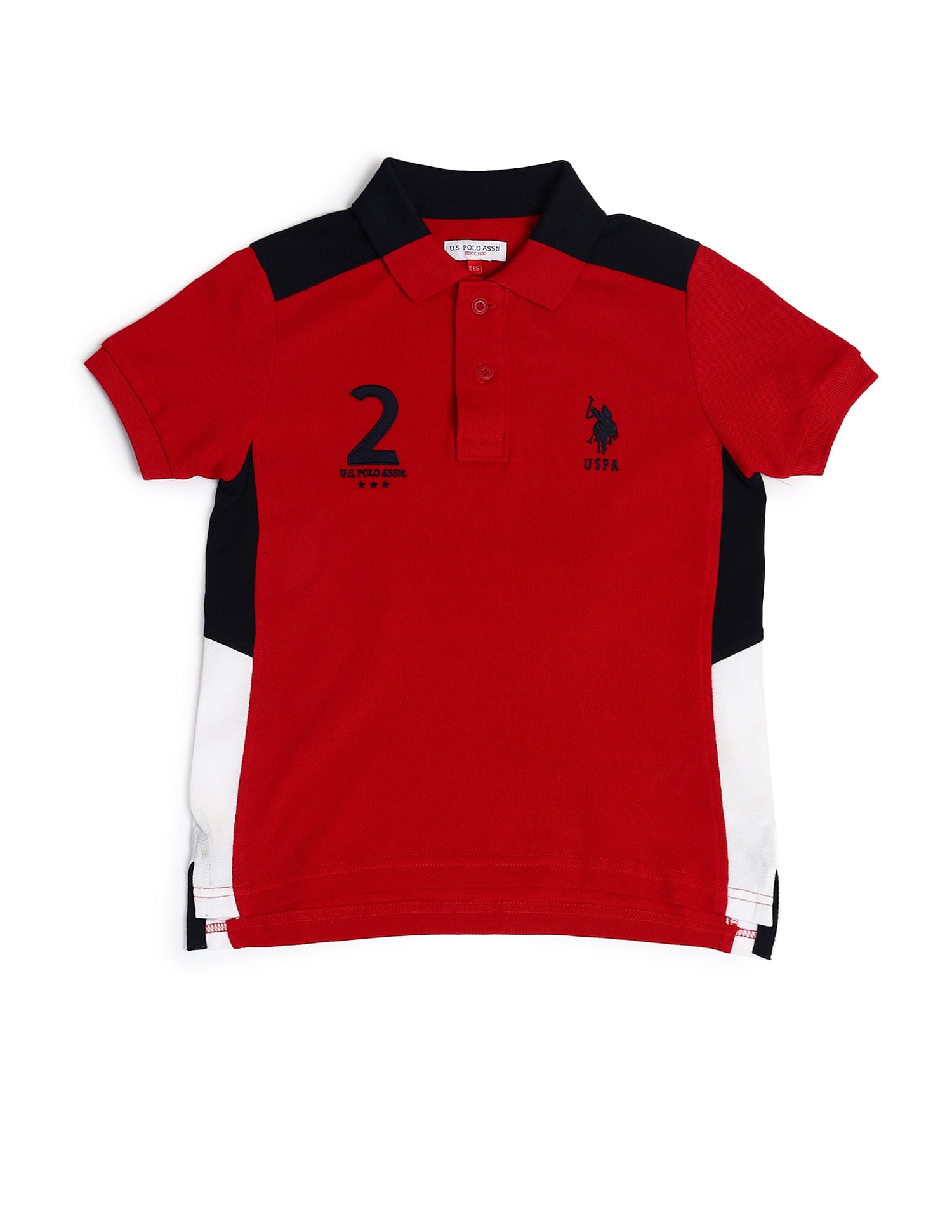 Boys Cotton Printed Polo Shirt Red - U.S. Polo Assn. India | Large