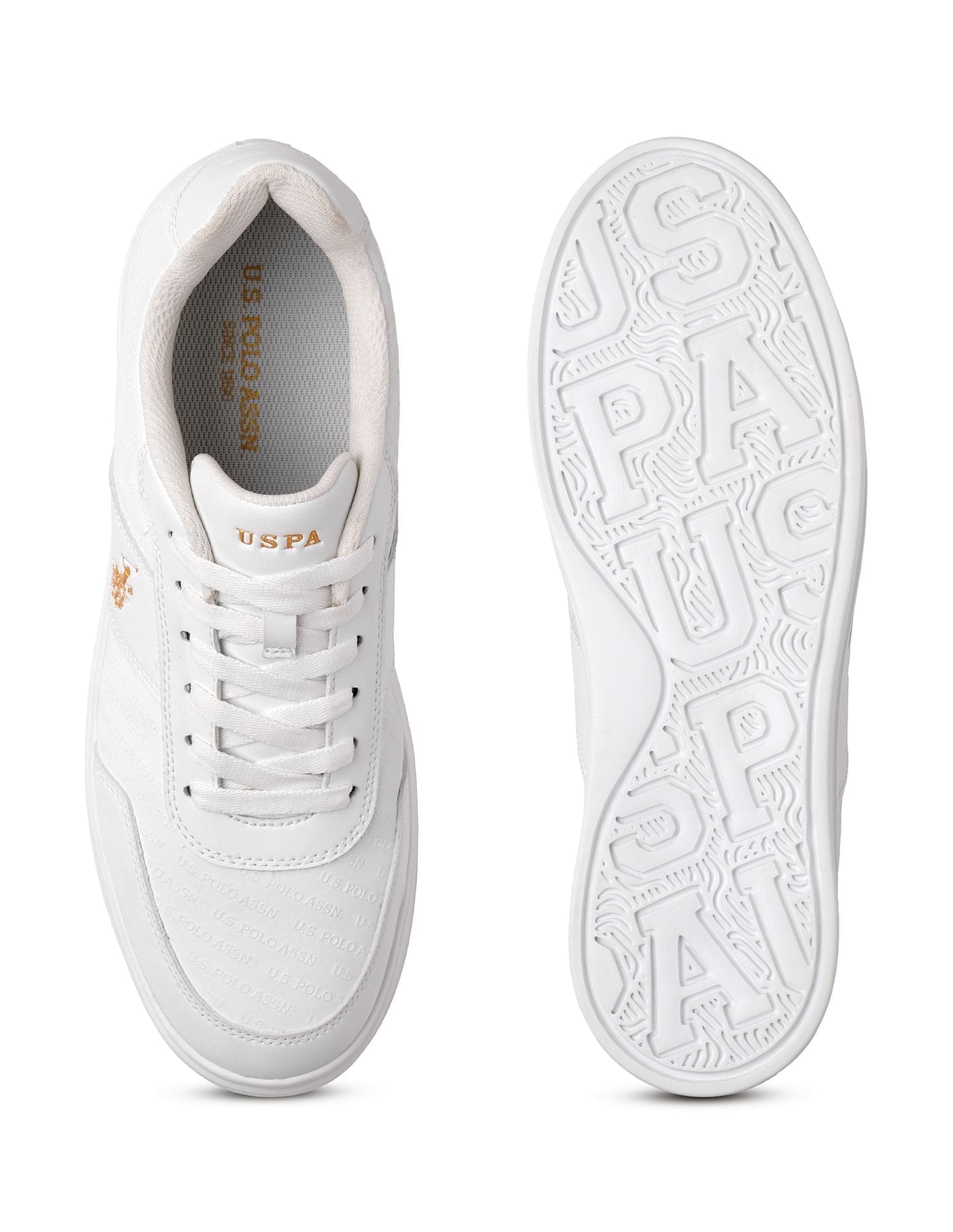 Brand Embossed Cort 2.0 Sneakers White - U.S. Polo Assn. India | Large