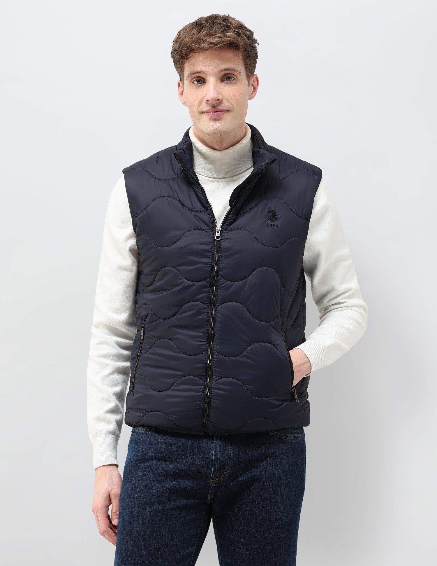 Regular Fit Sleeveless Quilted Jacket Navy - U.S. Polo Assn. India | Large