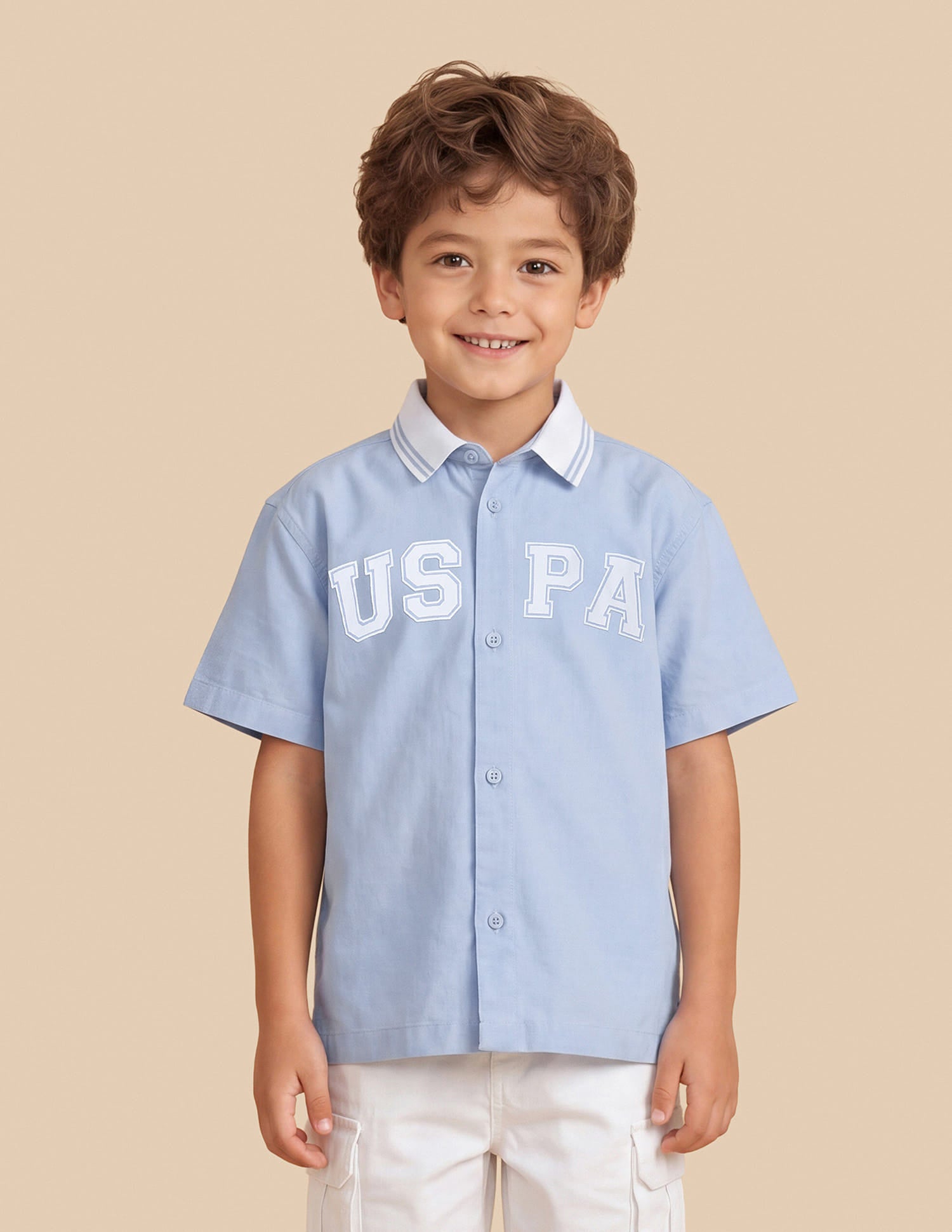 Graphic Printed Regular Fit Shirt Light Blue - U.S. Polo Assn. India | Large