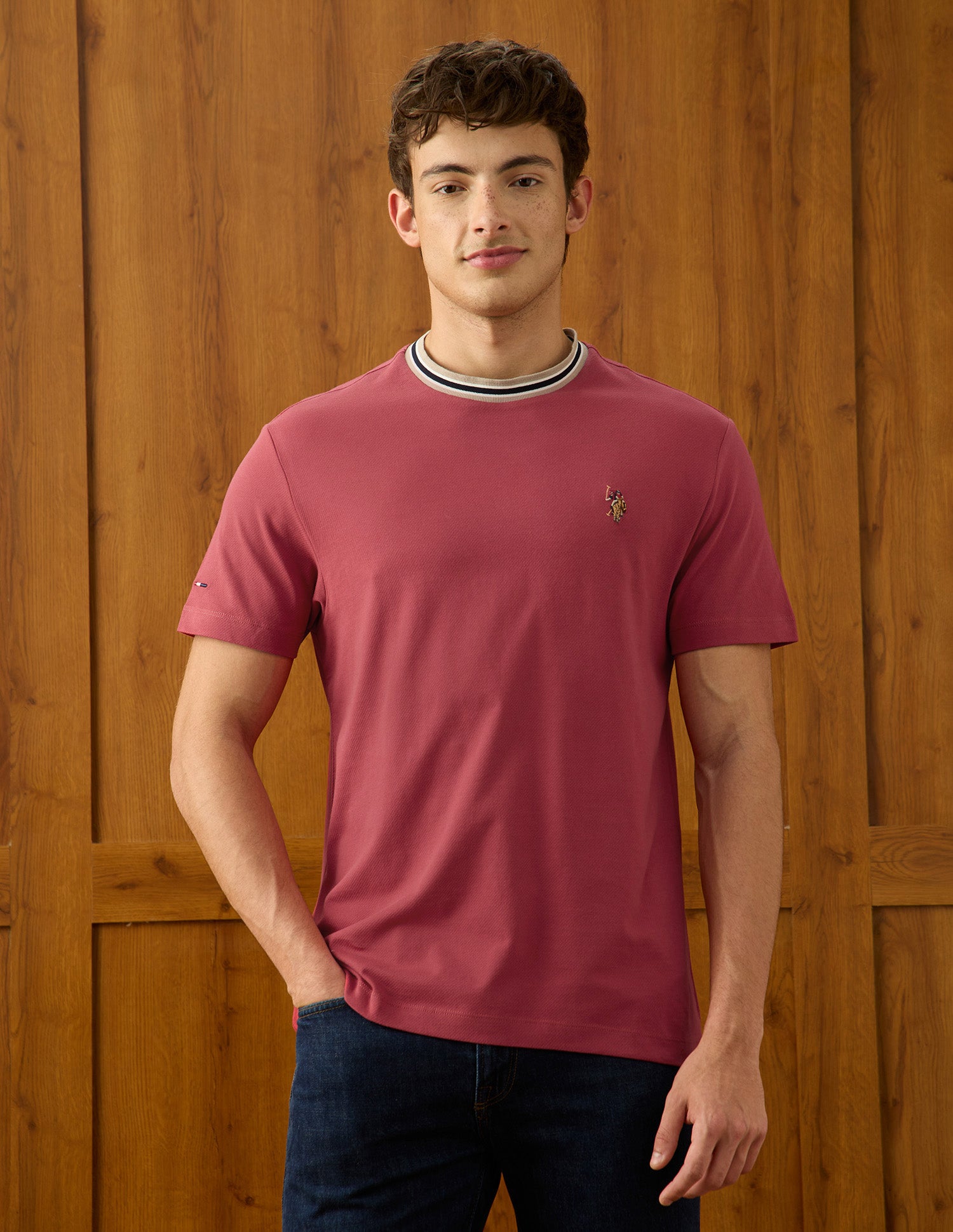 Solid Relaxed Fit T-Shirt Pink - U.S. Polo Assn. India | Large
