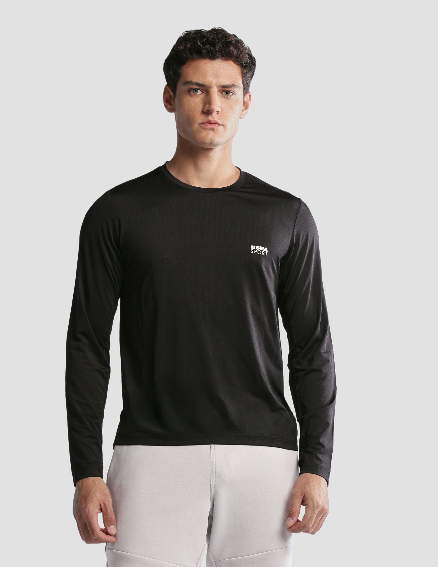 Solid Regular Fit Active T-Shirt Black - U.S. Polo Assn. India | Large