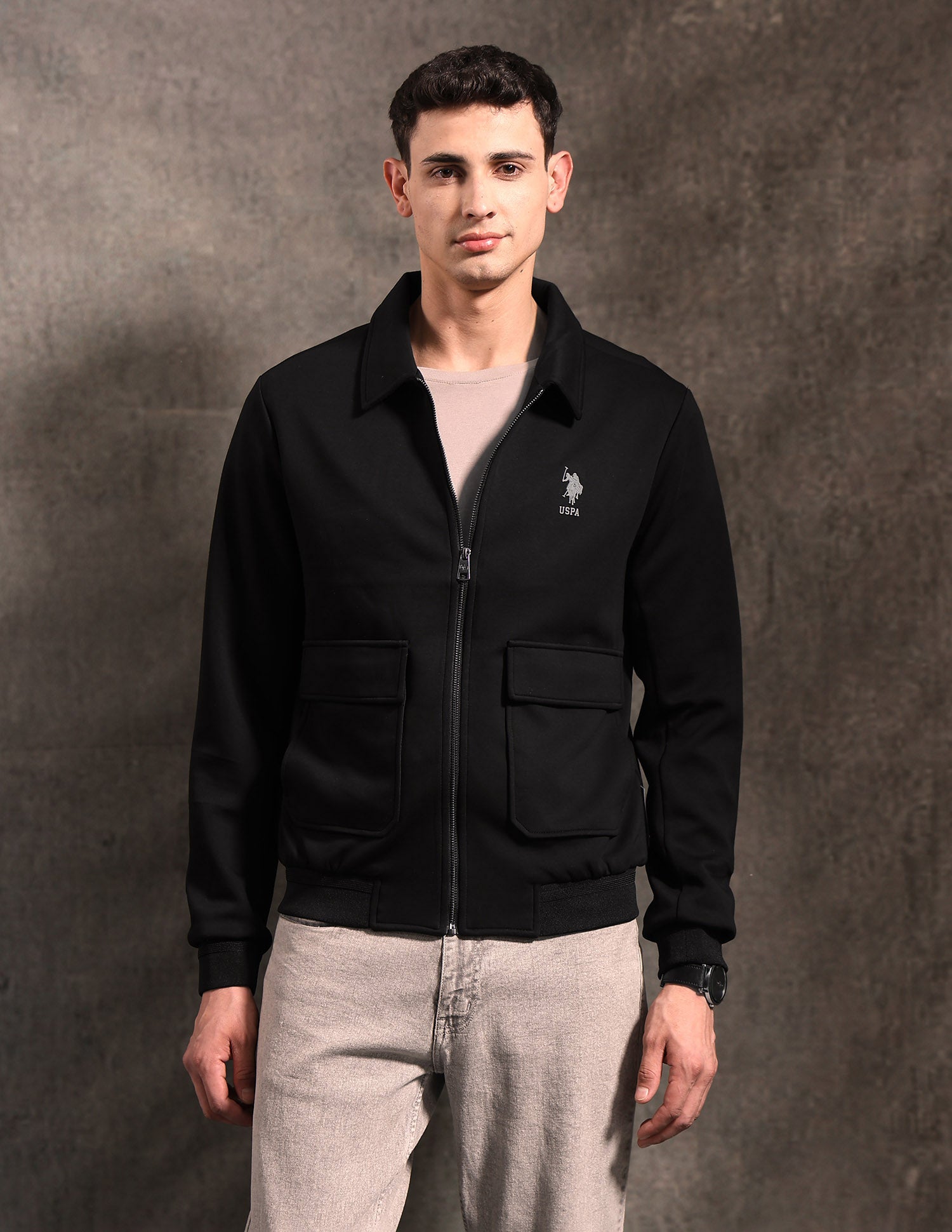 Regular Fit Black & Gold Jacket Black - U.S. POLO ASSN. | Large