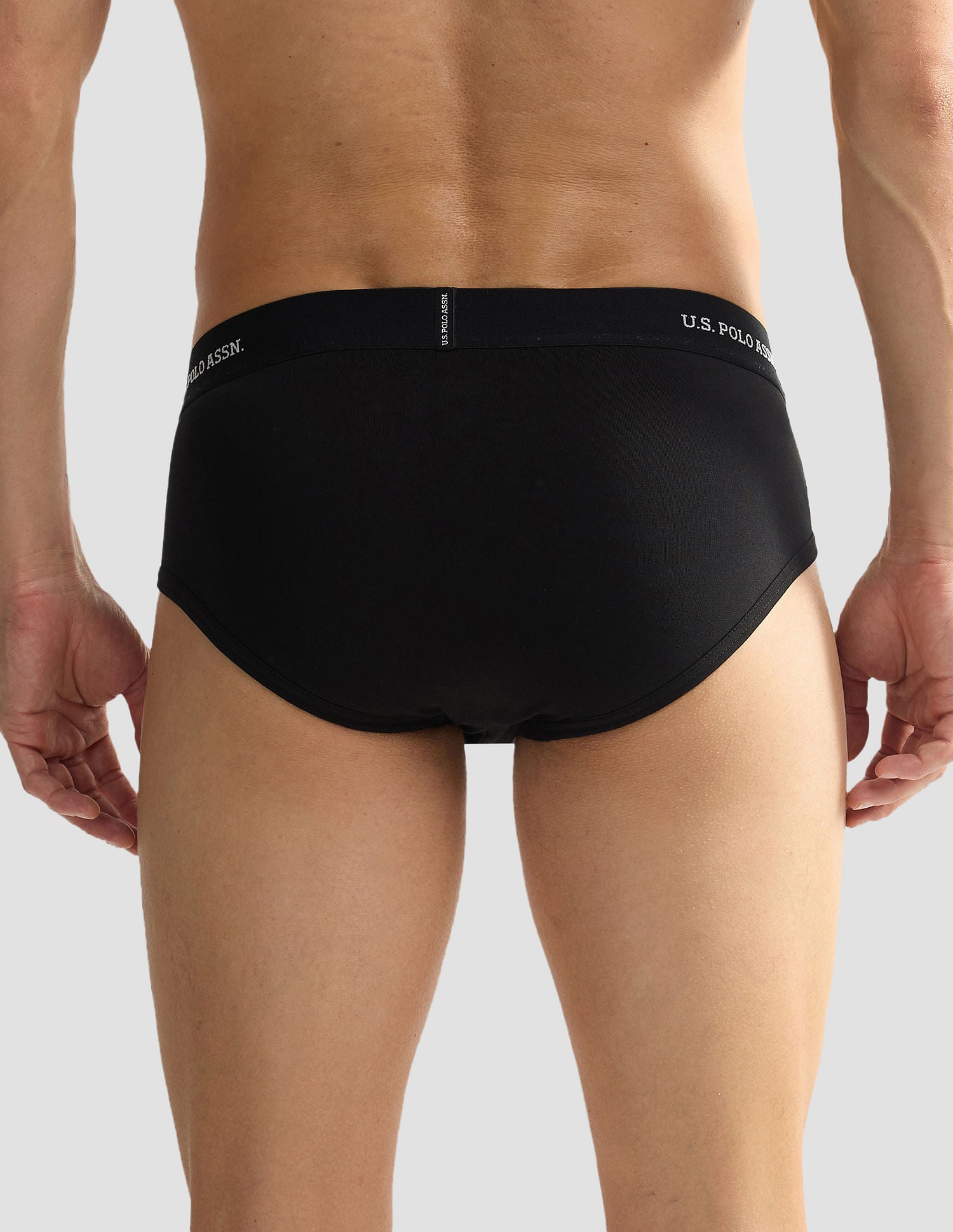 Elasticized Waist OEB11 Briefs - Pack Of 2 Frozen Dew and Black - U.S. POLO ASSN. | Large