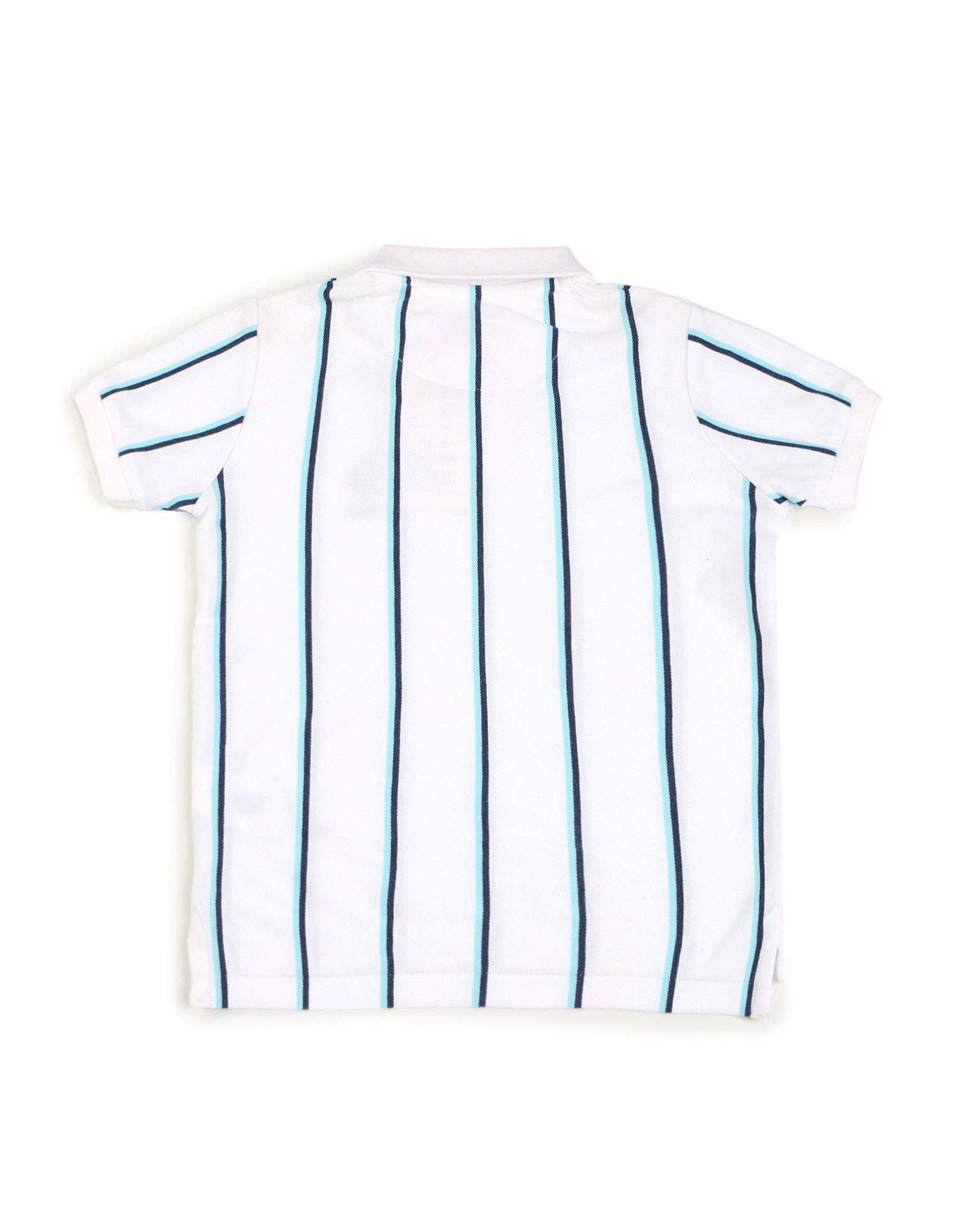 Boys Vertical Striped Regular Fit Polo Shirt White - U.S. POLO ASSN. | Large