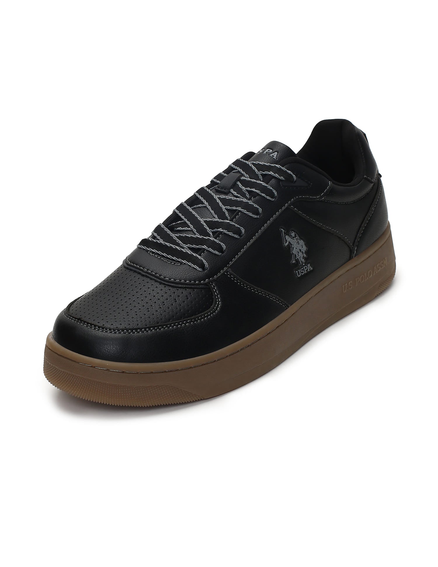 Men Kodiak 2.0 Black Retro Court Sneakers Black - U.S. Polo Assn. India | Large