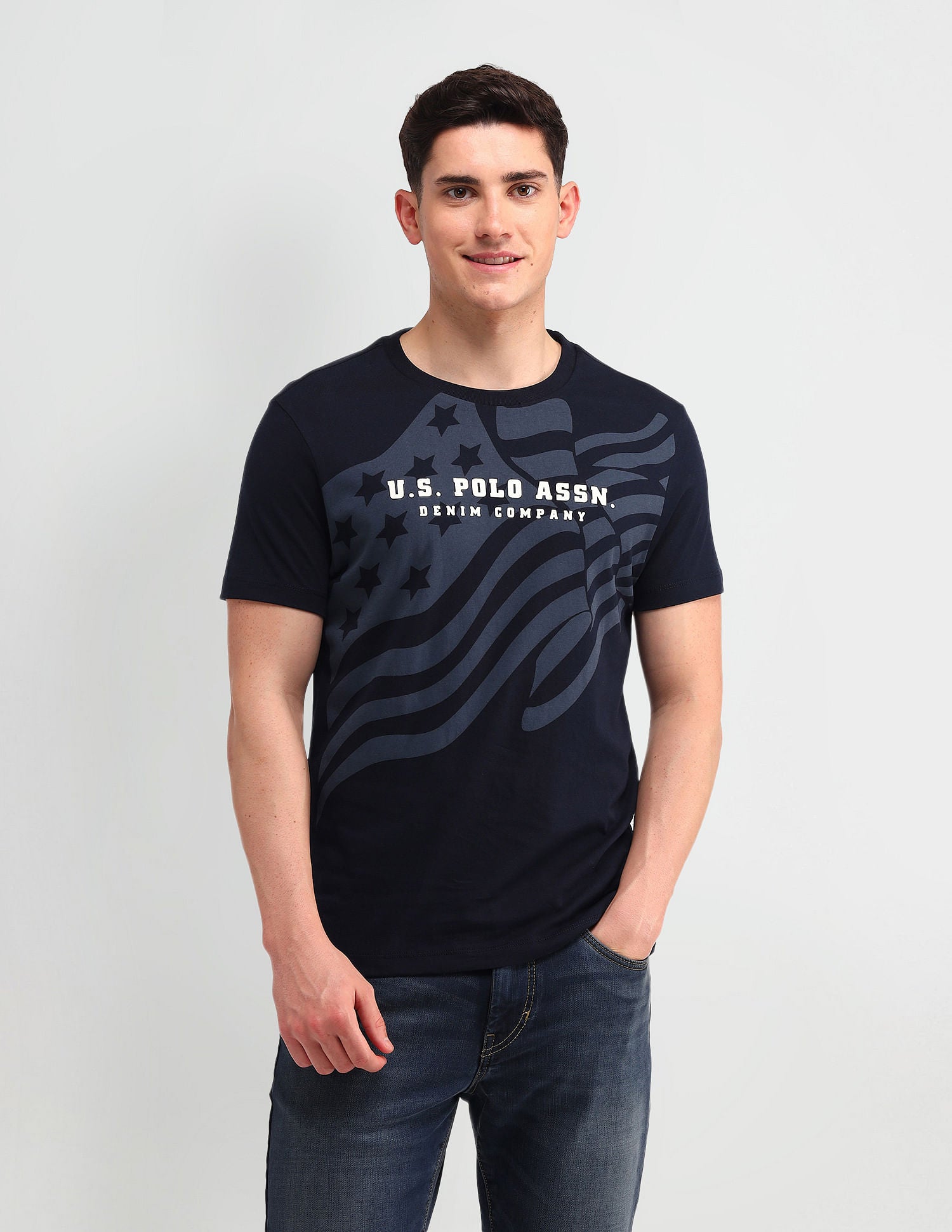 Americana Muscle Fit Brand T-Shirt Navy - U.S. POLO ASSN. | Large