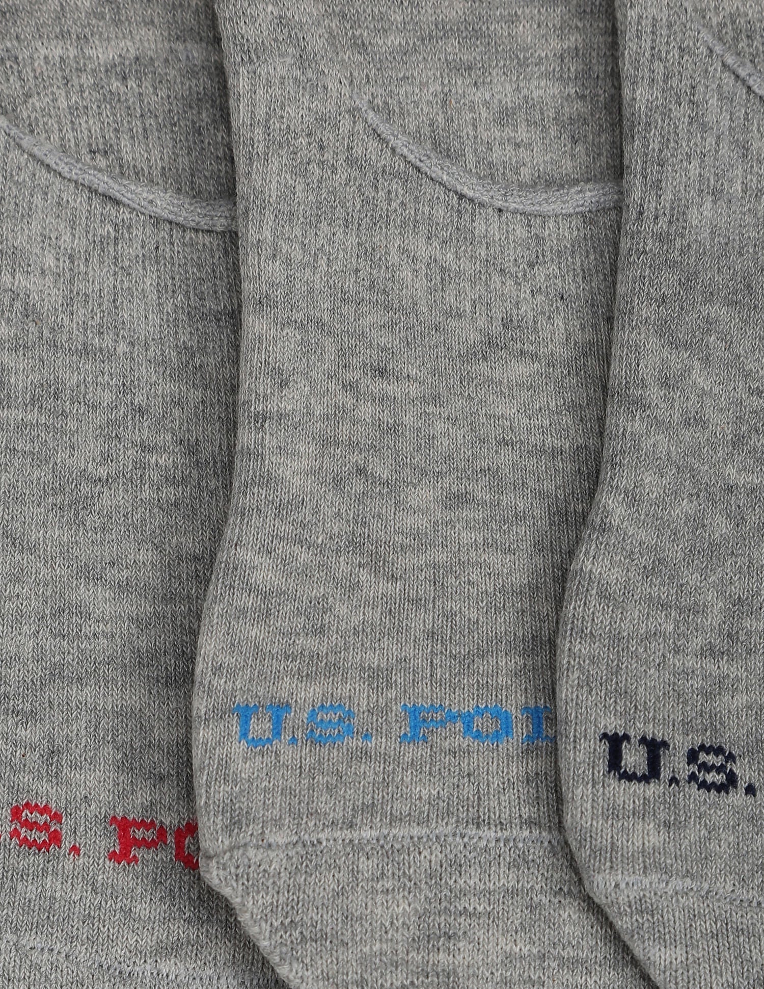 Silicone Grip No Show I646 Socks - Pack Of 3 Light Grey - U.S. POLO ASSN. | Large