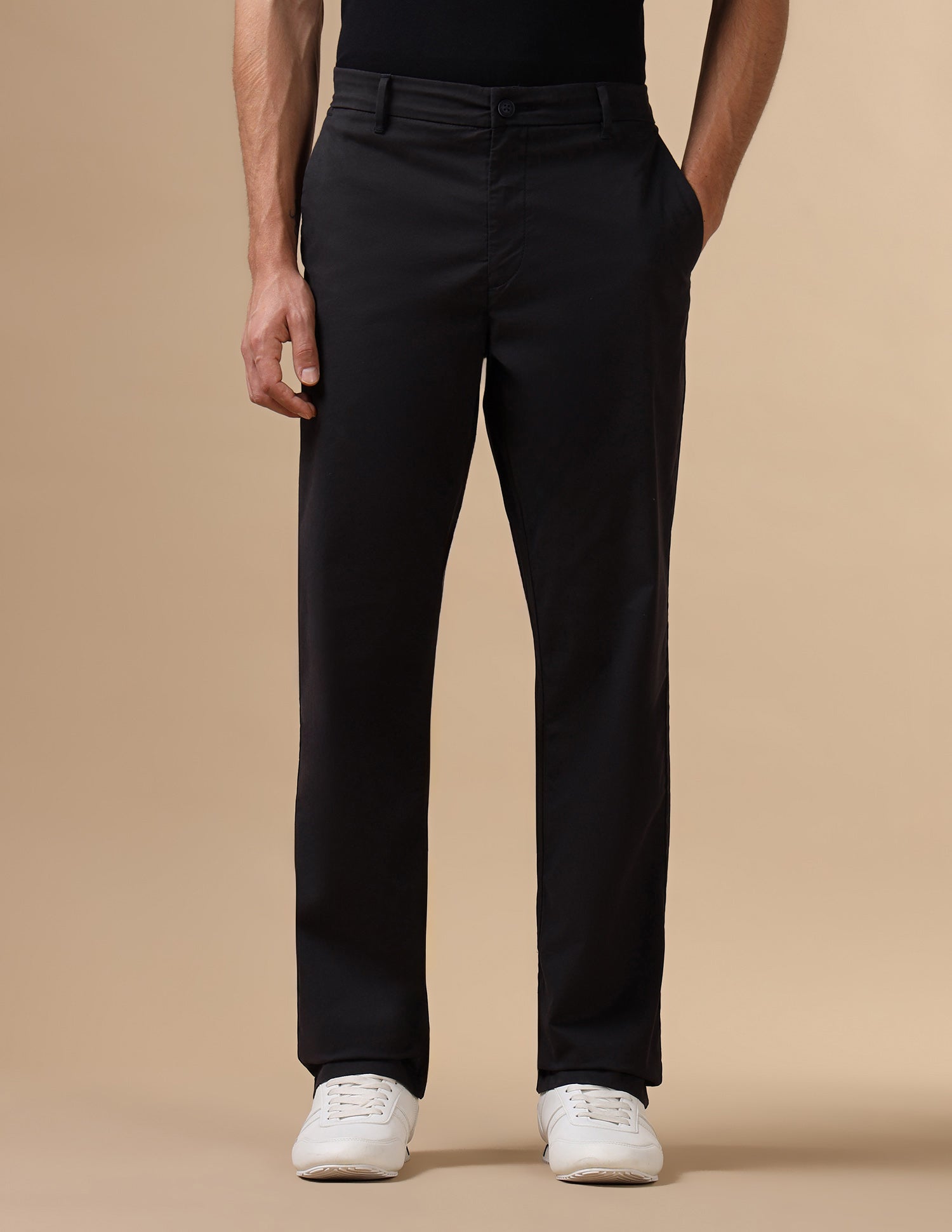 Mid Rise Twill Trousers Black - U.S. Polo Assn. India | Large