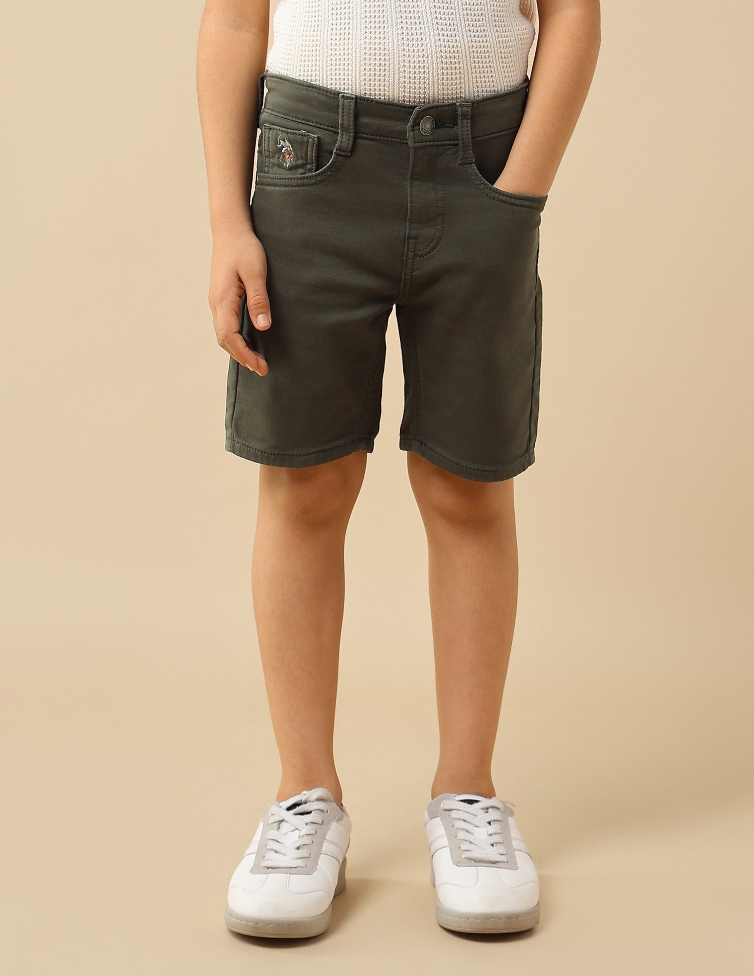 Boys Solid Relaxed Fit Shorts Green - U.S. POLO ASSN. | Large