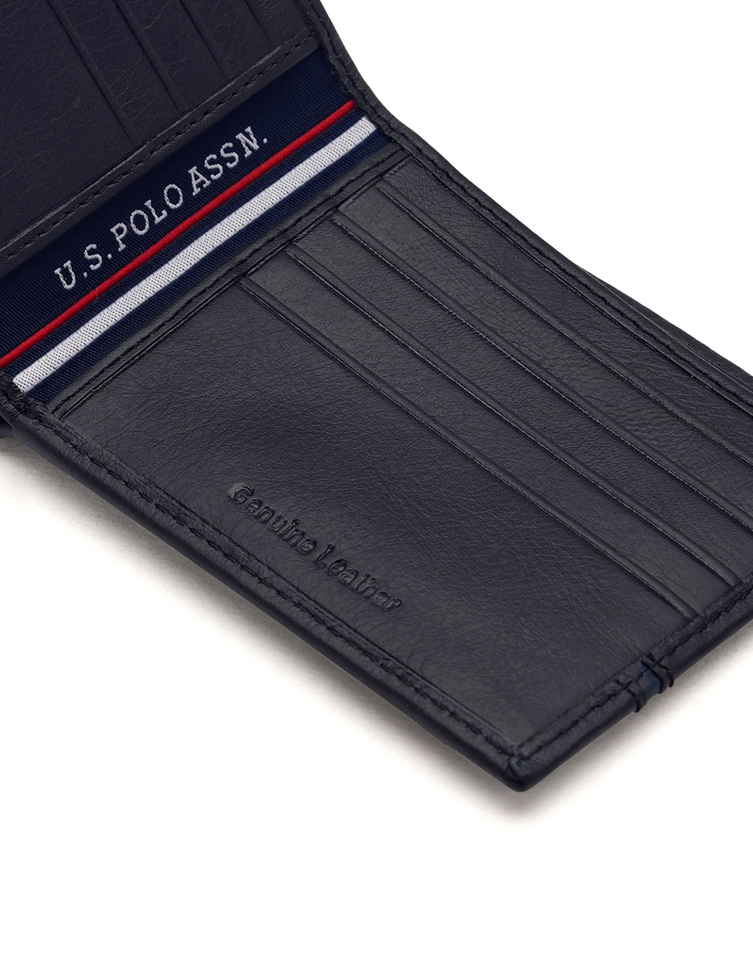 Barrok Bi-Fold Leather Wallet Black - U.S. POLO ASSN. | Large