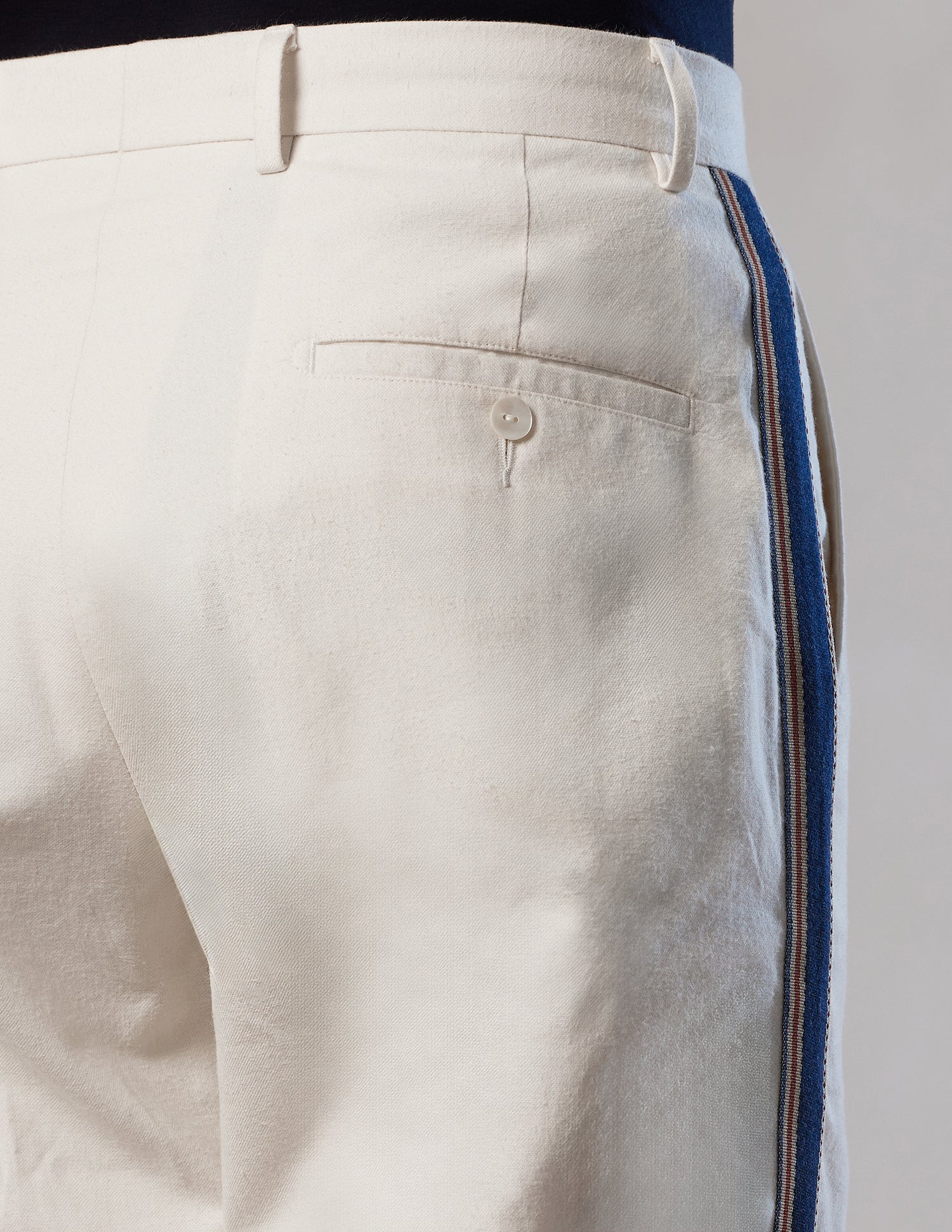 Pacho X Denver Slim Fit Linen Trousers Ivory - U.S. POLO ASSN. | Large