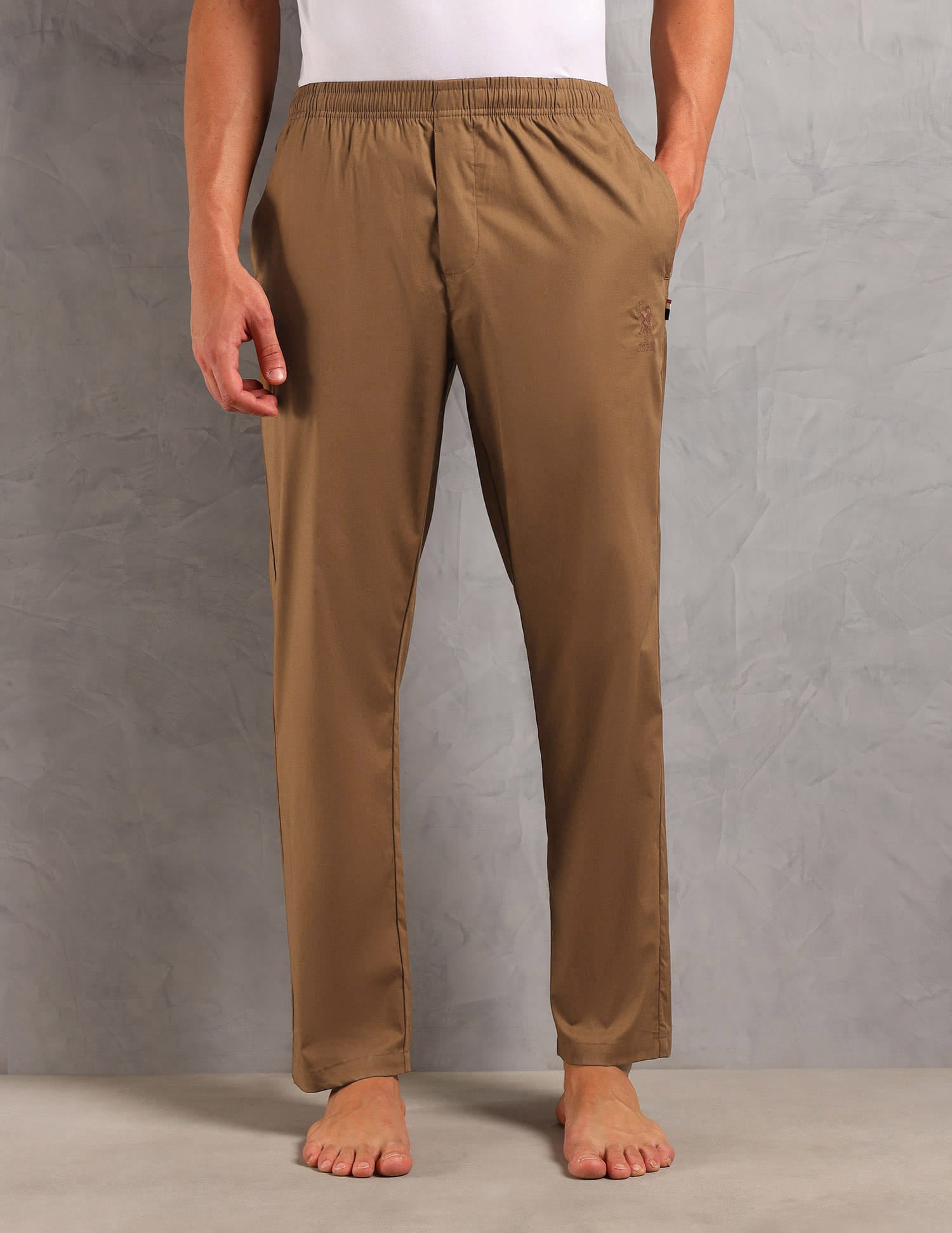 Pull On Relaxed Fit LP003 Lounge Pants - Pack Of 1 Light Brown - U.S. Polo Assn. India | Large