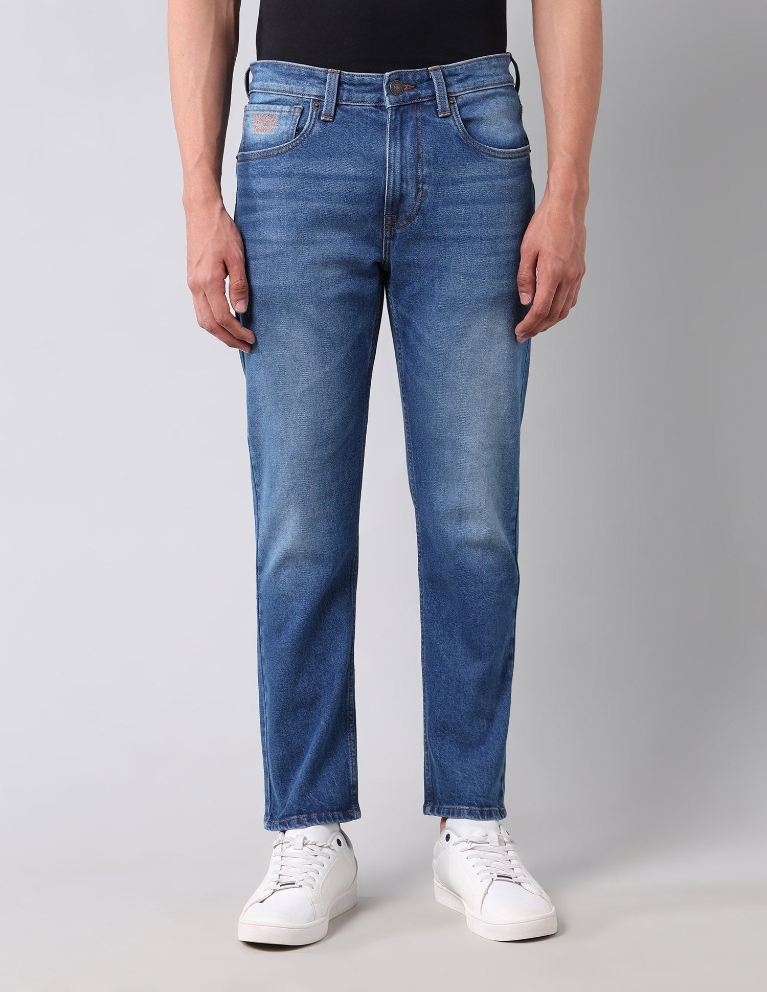 Cole Comfort Cropped Fit Blue Jeans Blue - U.S. Polo Assn. India | Large