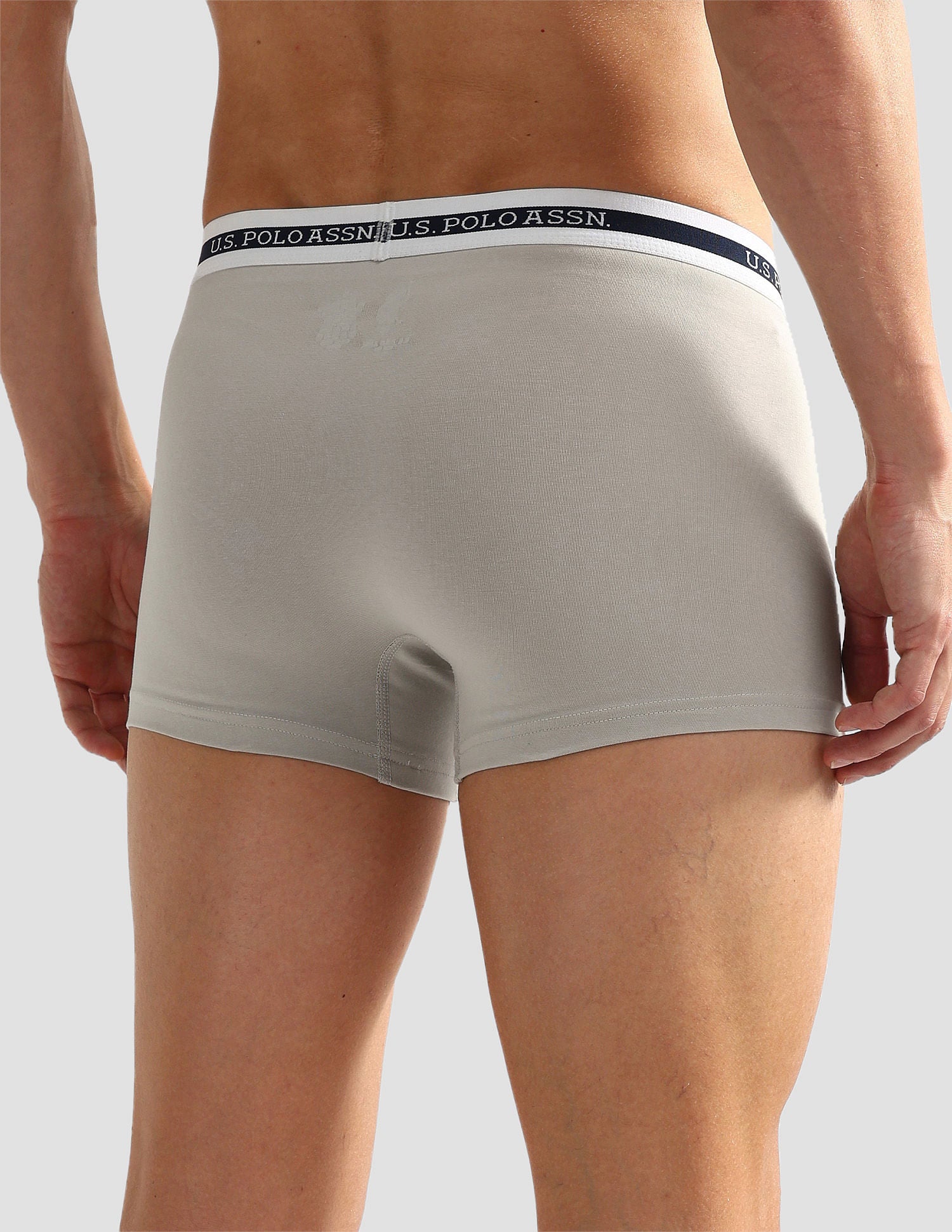 Elastic Waistband Ribbed Solid OET09 Trunks - Pack Of 2 Fog Grey and Teal Grey - U.S. POLO ASSN. | Large