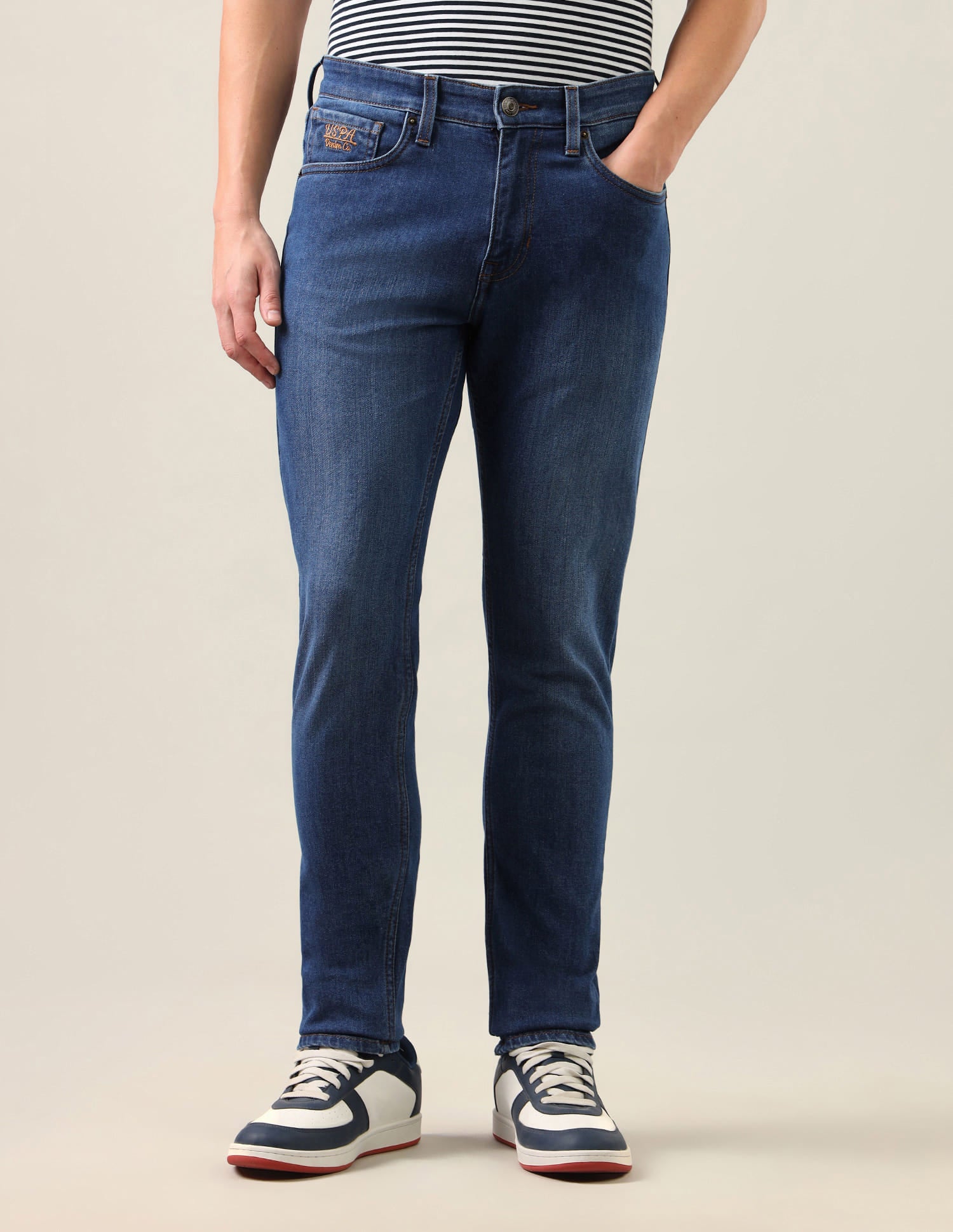 Brandon Slim-Tapered Fit Blue Jeans Blue - U.S. Polo Assn. India | Large