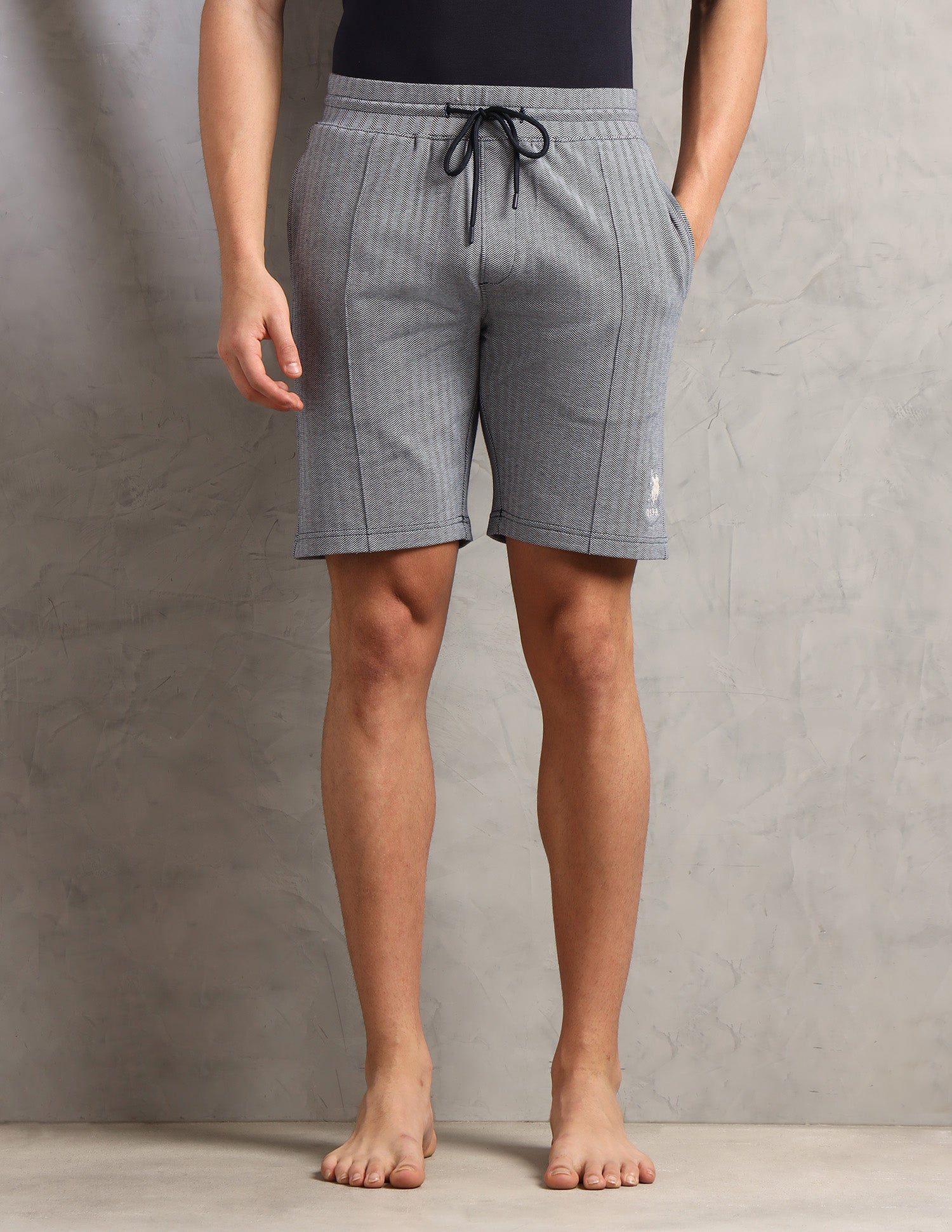 Chevron Slim Fit PS004-PL Lounge Shorts - Pack of 1 Navy - U.S. Polo Assn. India | Large