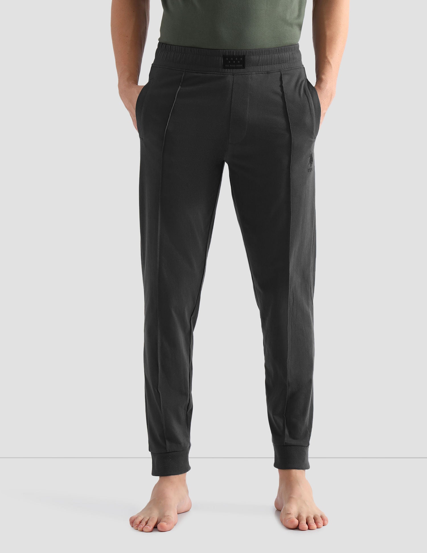 Solid Comfort Fit OJ006 Lounge Joggers - Pack Of 1 Medium Grey - U.S. POLO ASSN. | Large