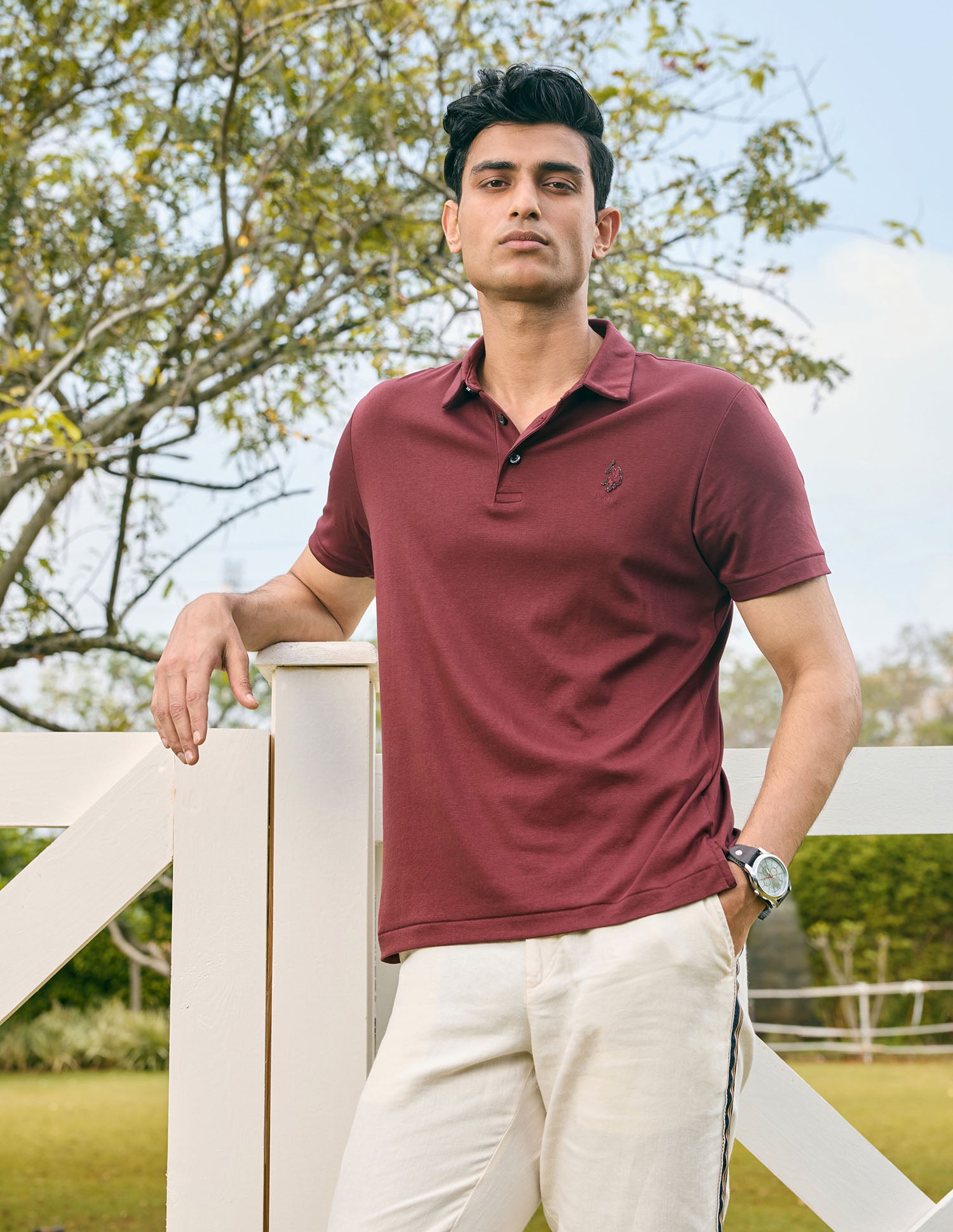 Pacho X Slim Fit Solid Polo Shirt Maroon - U.S. POLO ASSN. | Large