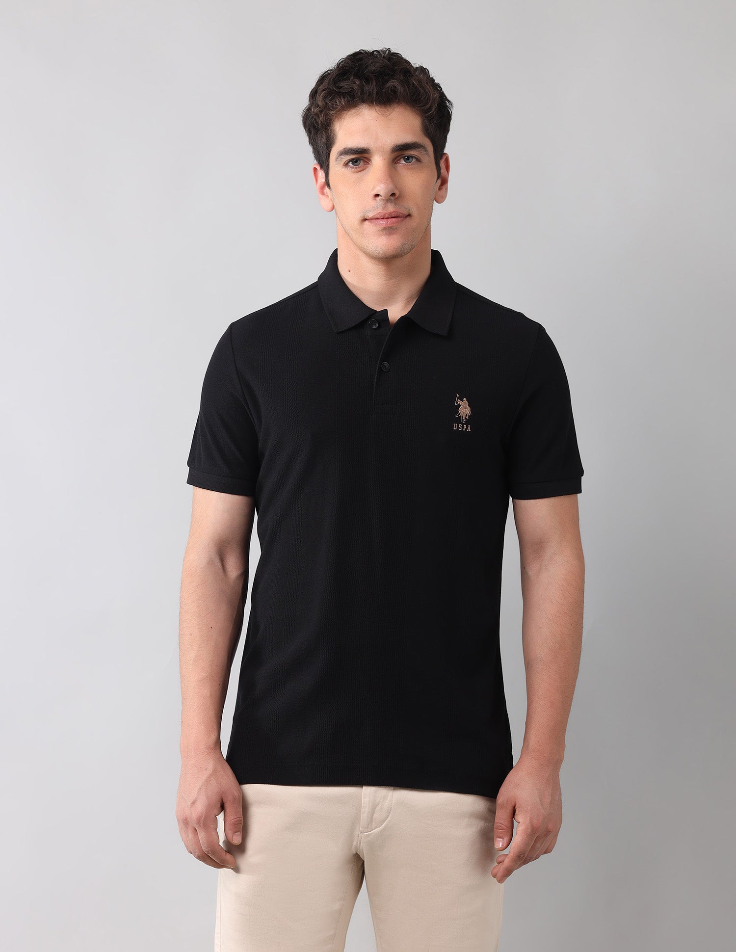 Muscle Fit Black Label Polo Shirt Black - U.S. Polo Assn. India | Large