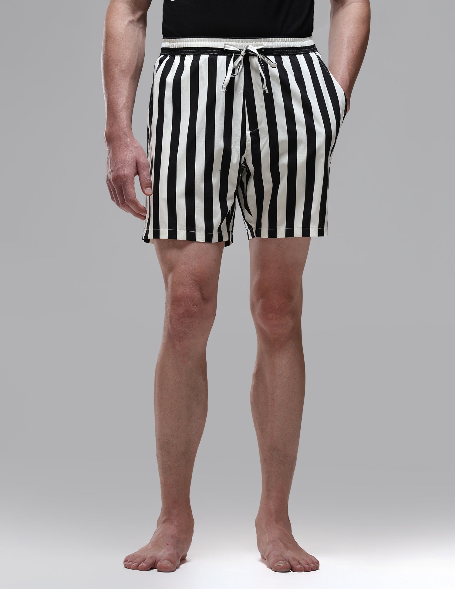 Vertical Striped Pure Cotton OEX15 Boxer Shorts Uspa Black - U.S. Polo Assn. India | Large