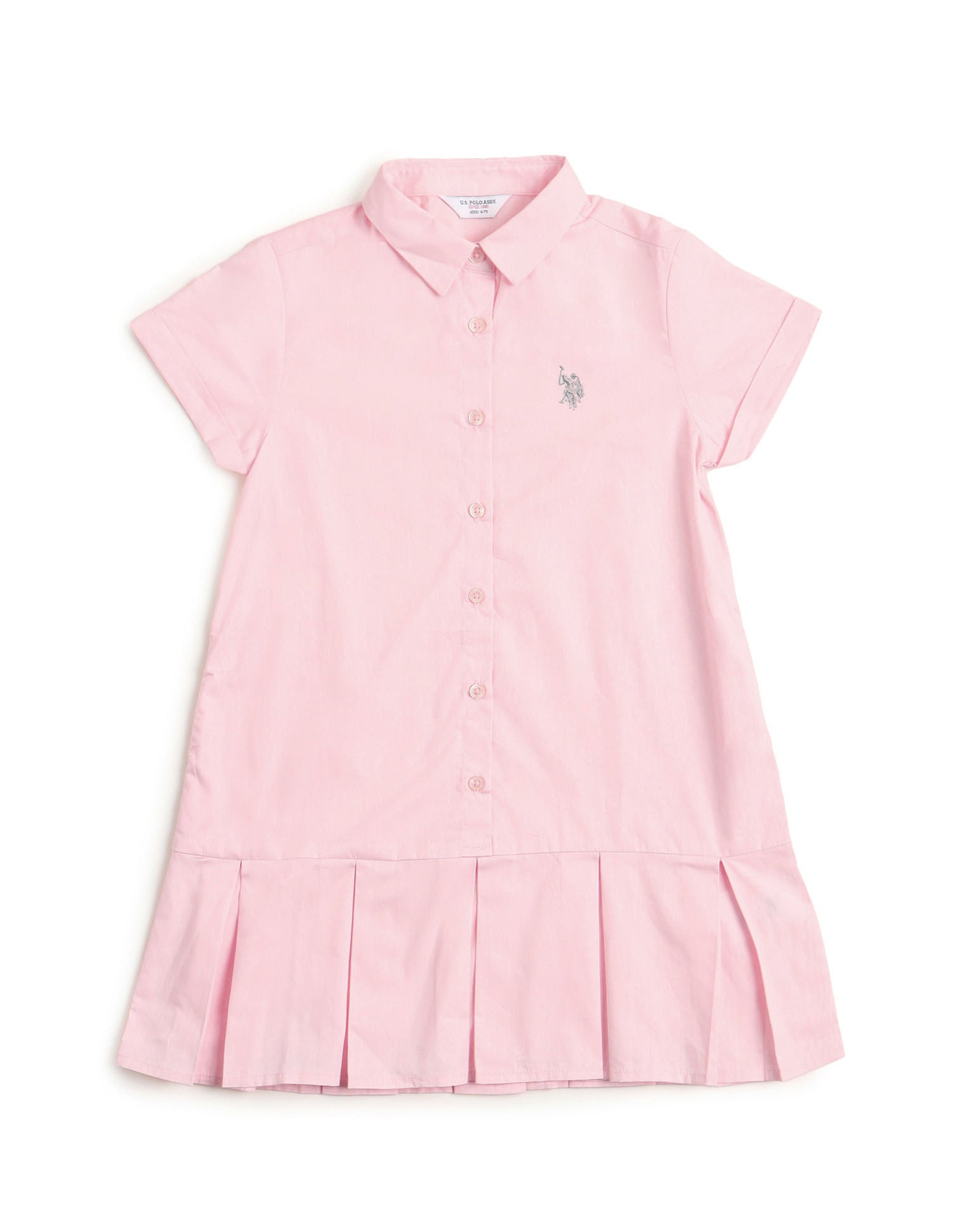 Girls Solid A-Line Dress Pink - U.S. Polo Assn. India | Large