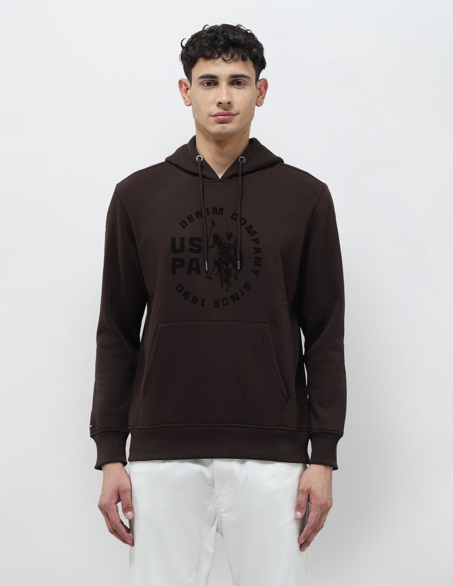 Brand Printed Regular Fit Sweatshirt Dark Brown - U.S. POLO ASSN. | Large