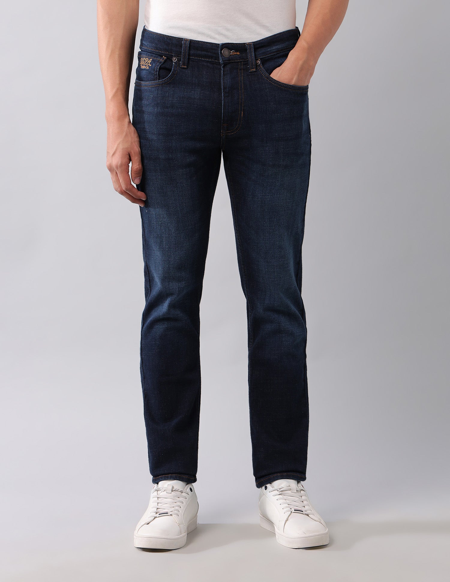 Regallo Skinny Fit Blue Jeans Dark Blue - U.S. Polo Assn. India | Large
